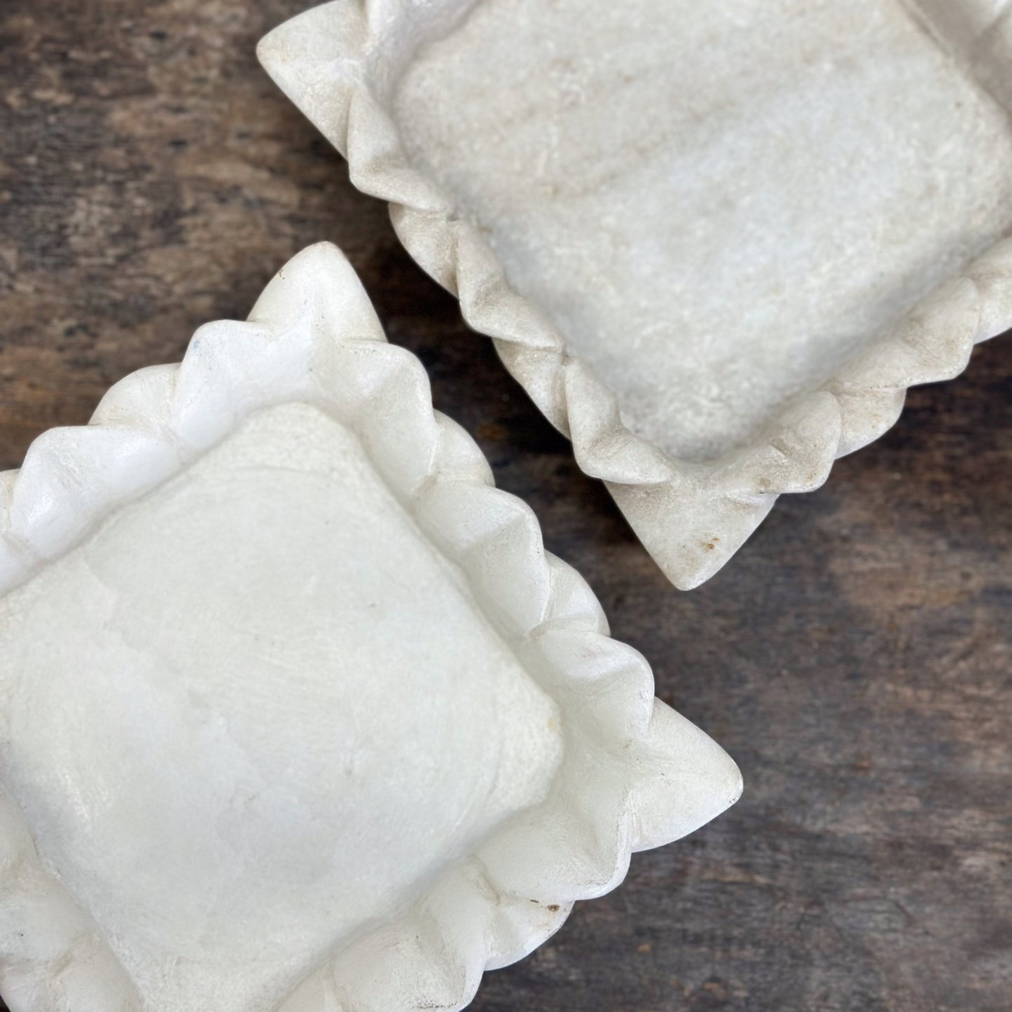 Square Marble Frangipani Plate