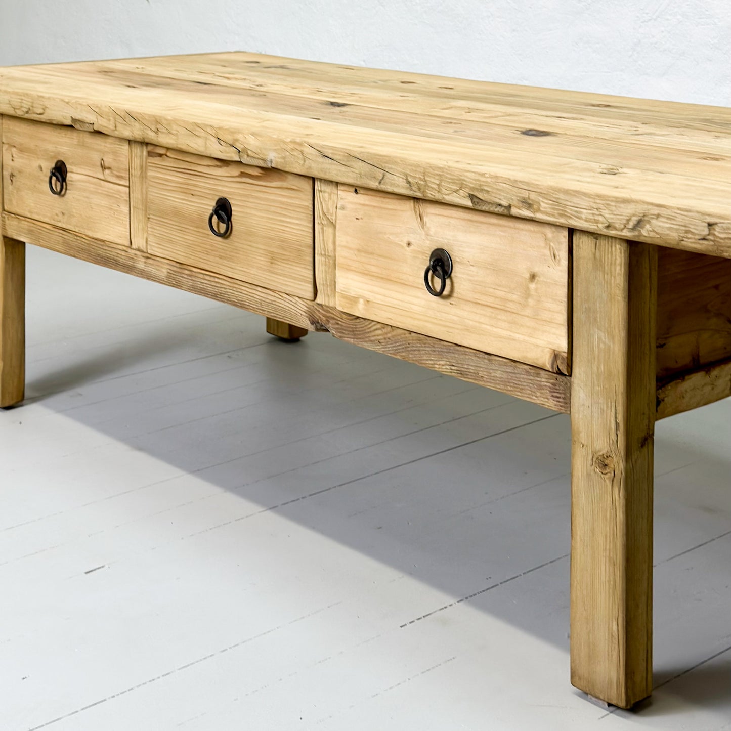 3 Drawer Rustic Coffee Table