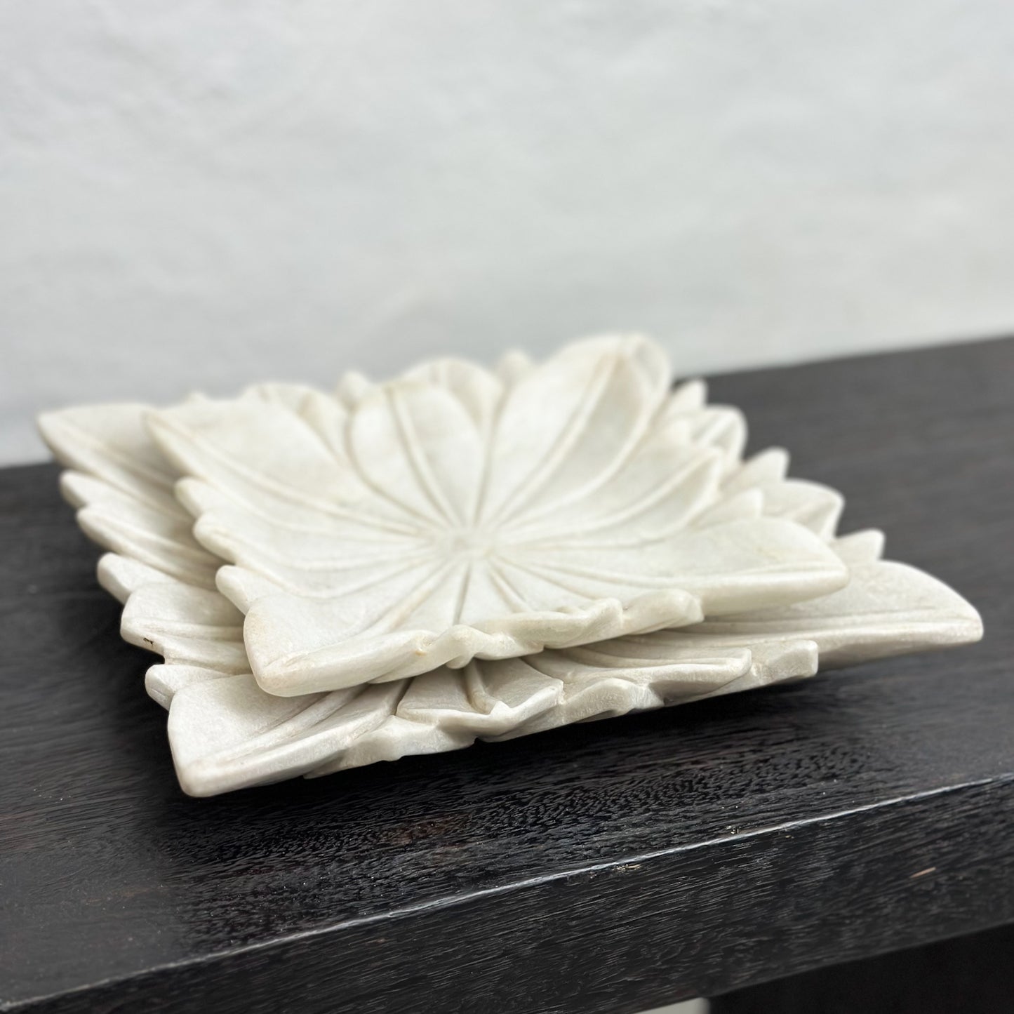 Square Flower Marble Plate