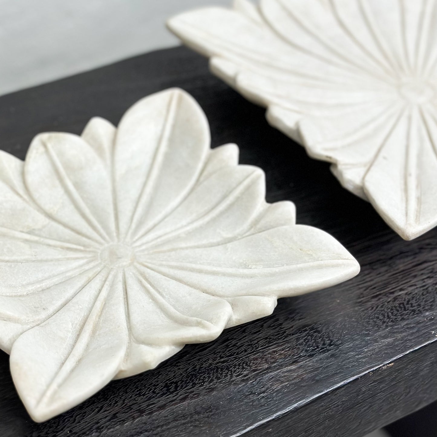 Square Flower Marble Plate