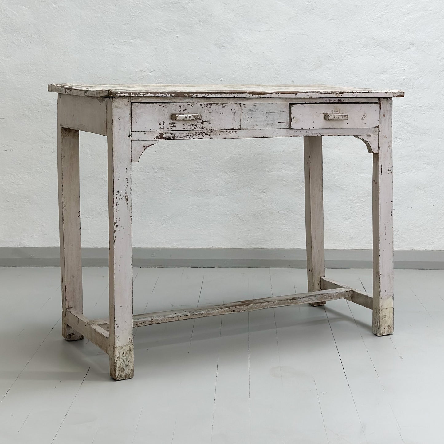Rustic Painted 2 Drawer Table
