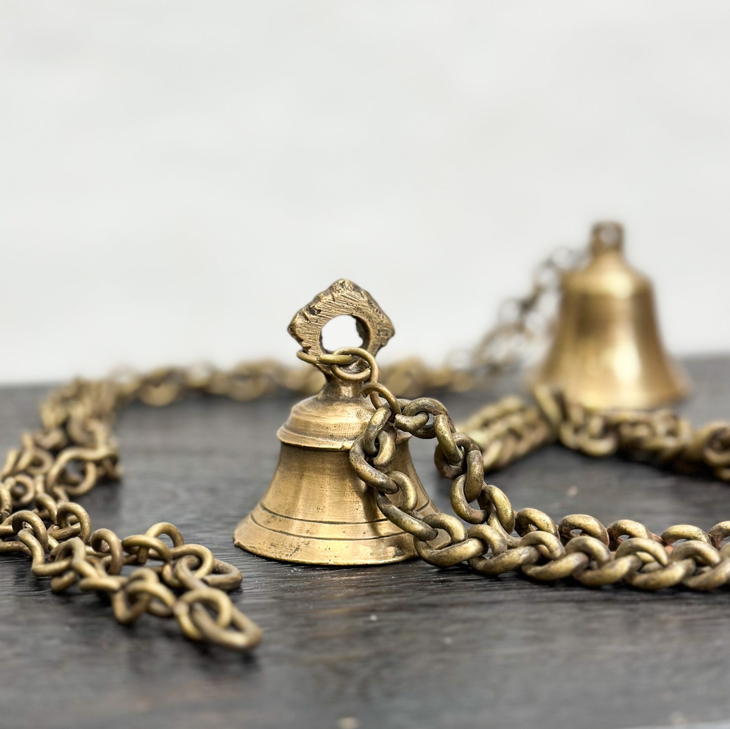 Assorted Vintage Brass Bell with Chain