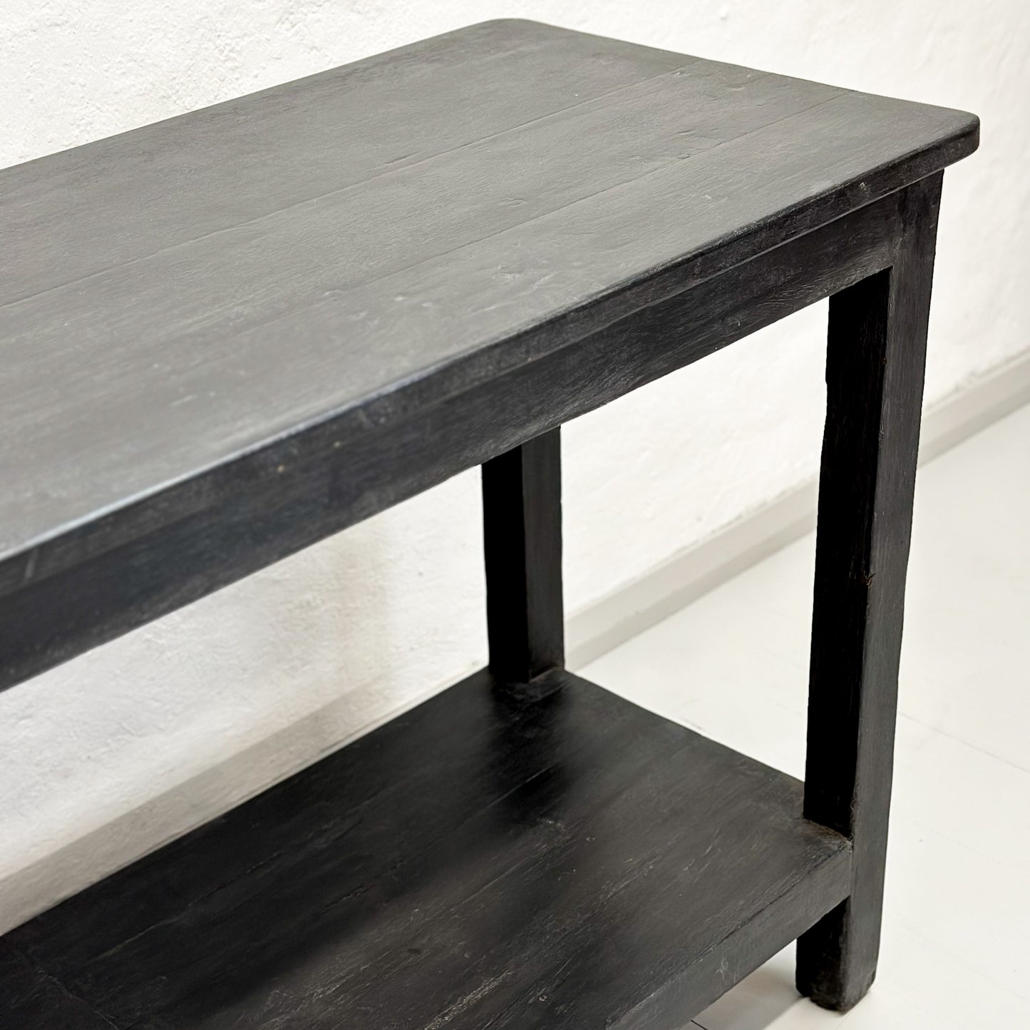 Simple Rounded Edge Console Table with Shelf