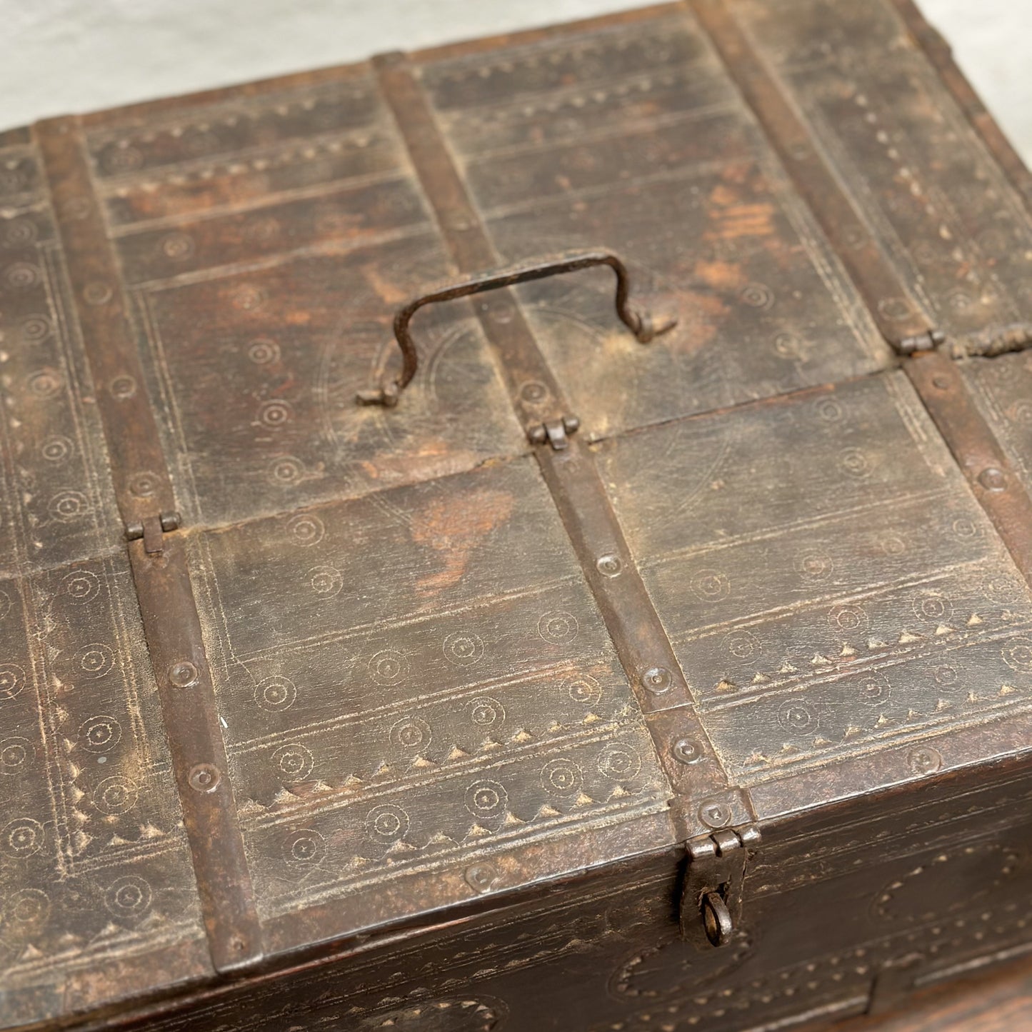 Vintage Carved Dowry Box II