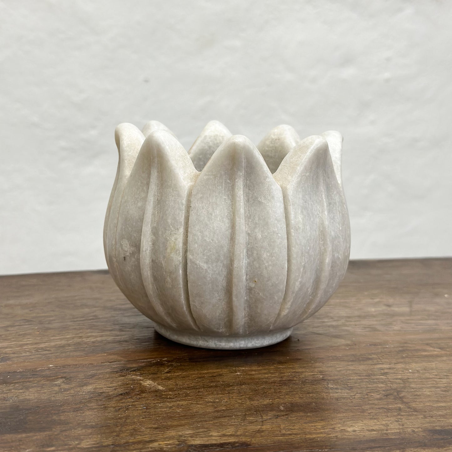 Medium-Marble-Frangipani-Flower-Candle-Holder-Votive-India-Indian