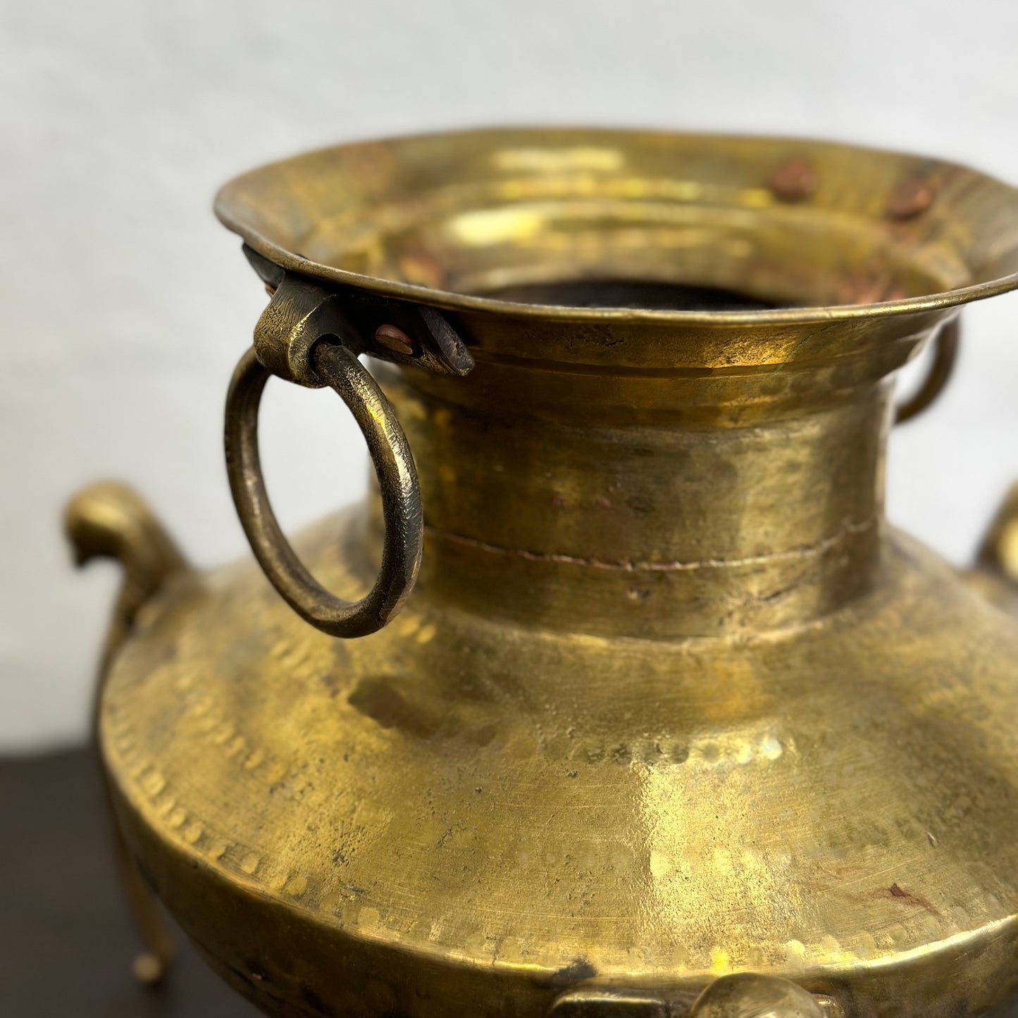 Handled Brass Pot on Bird Legs