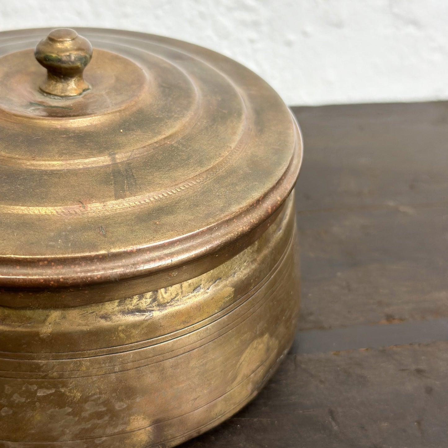 Small Knob Lid Brass Chapati Box I