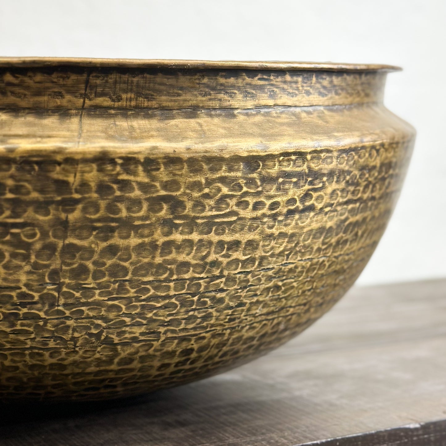 Large Hammered Brass Bowl