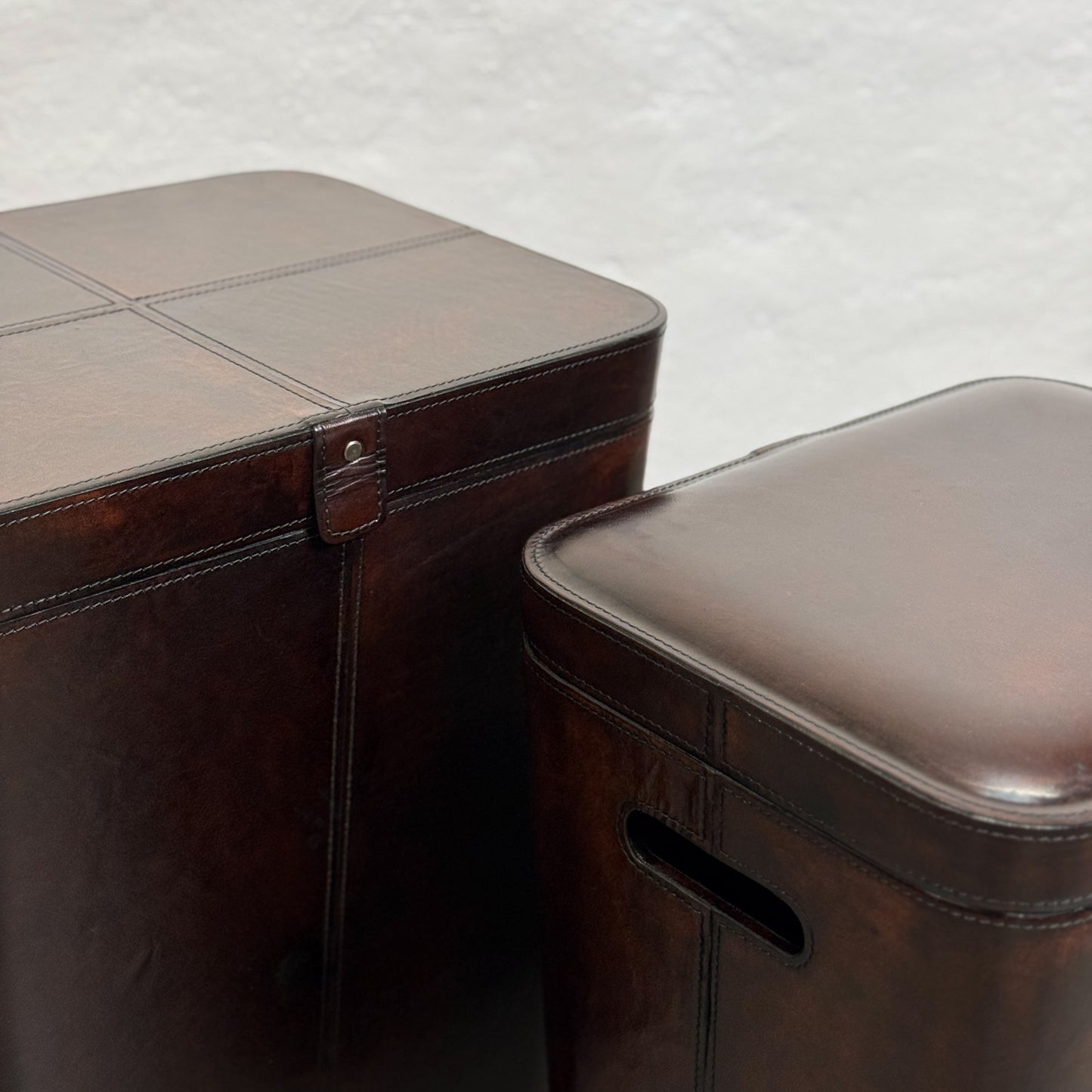 Dark Brown Leather Storage Box