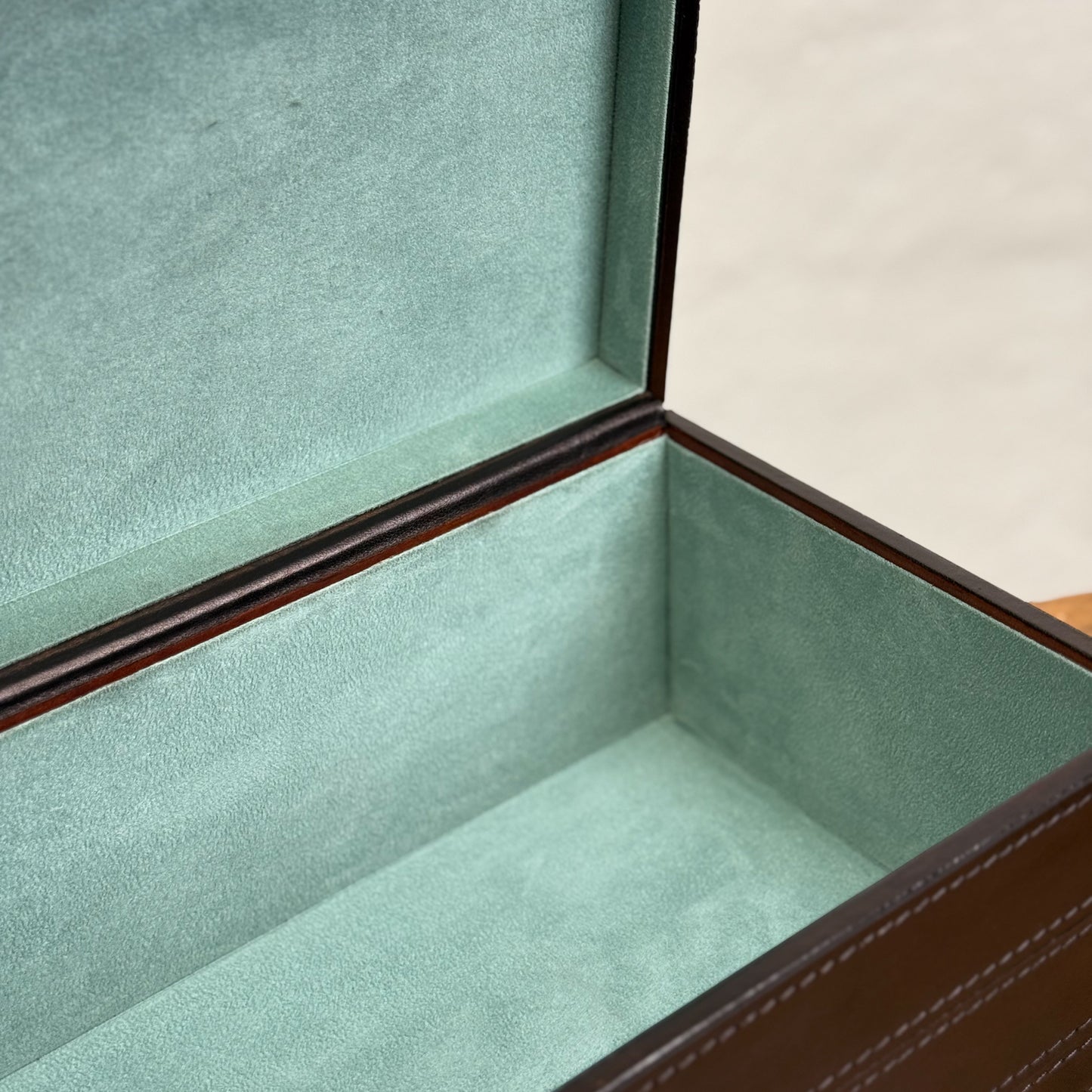 Black Leather Box with Stirrup Clasp