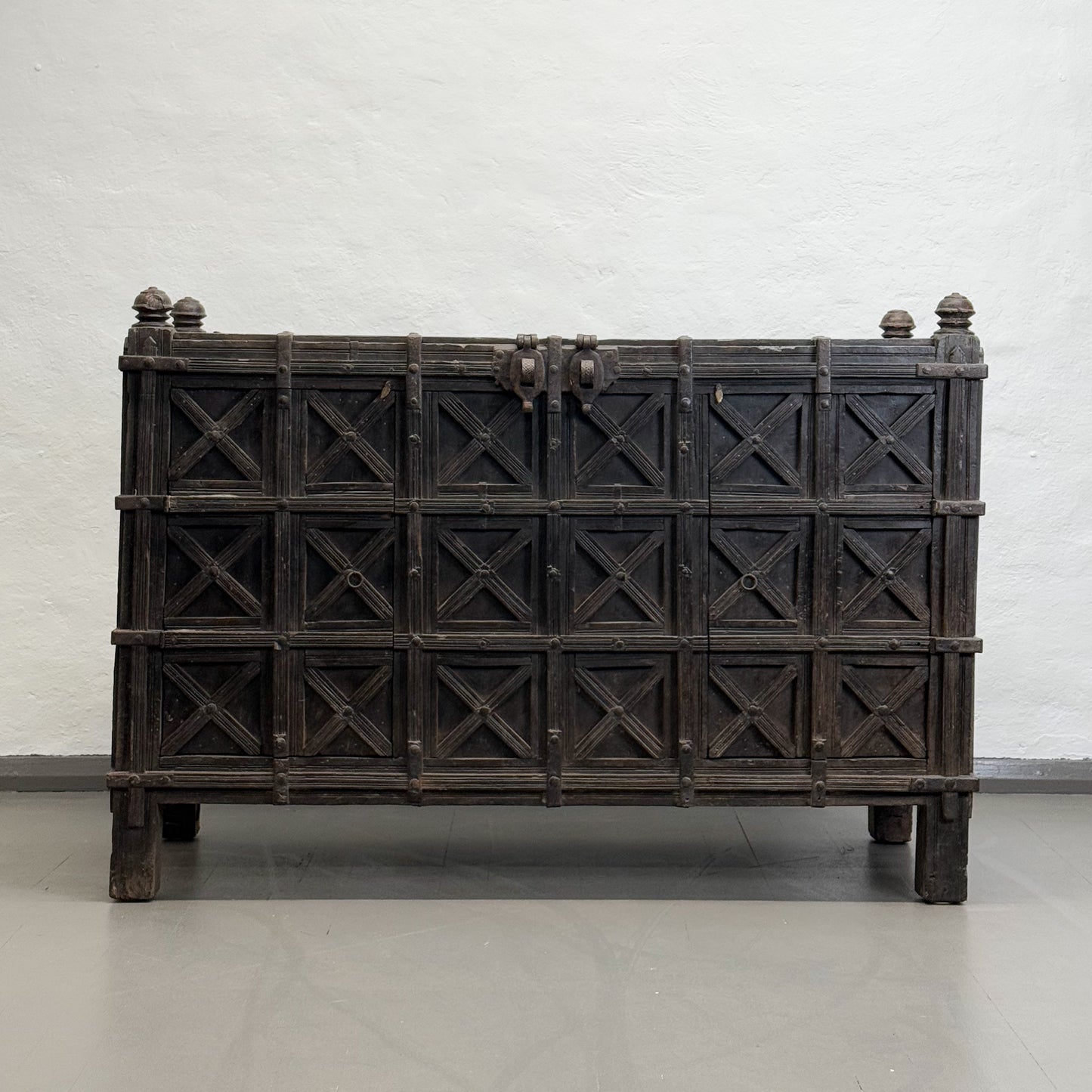 Carved Cross Vintage Pitara Chest