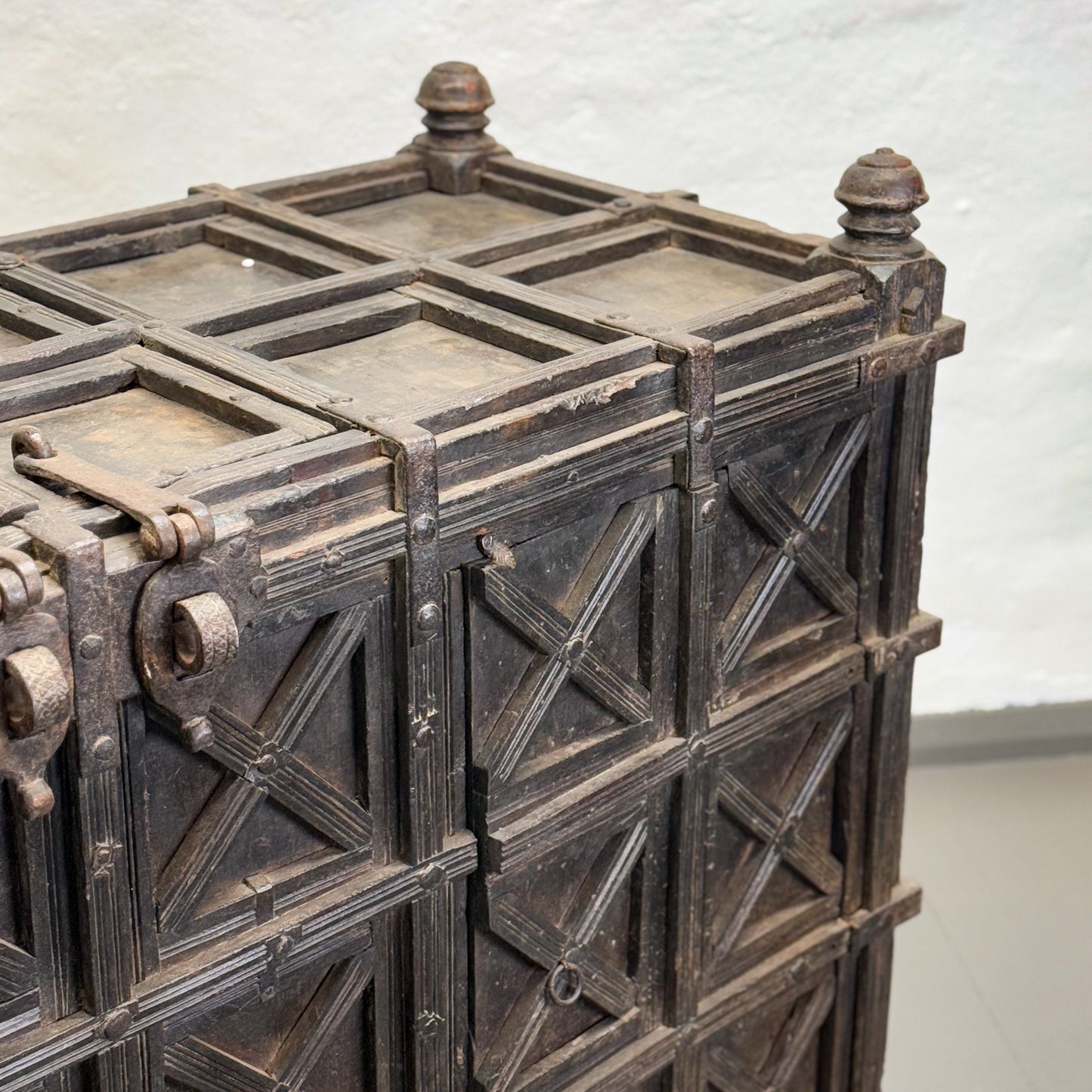 Carved Cross Vintage Pitara Chest