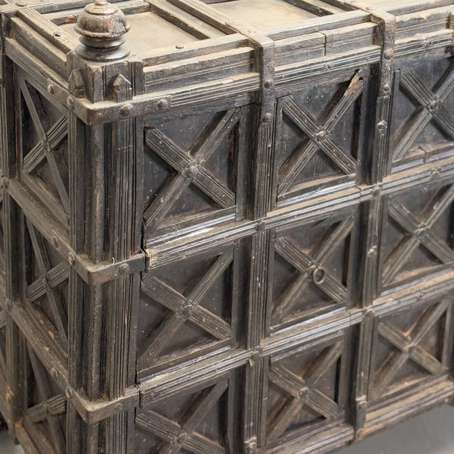 Carved Cross Vintage Pitara Chest