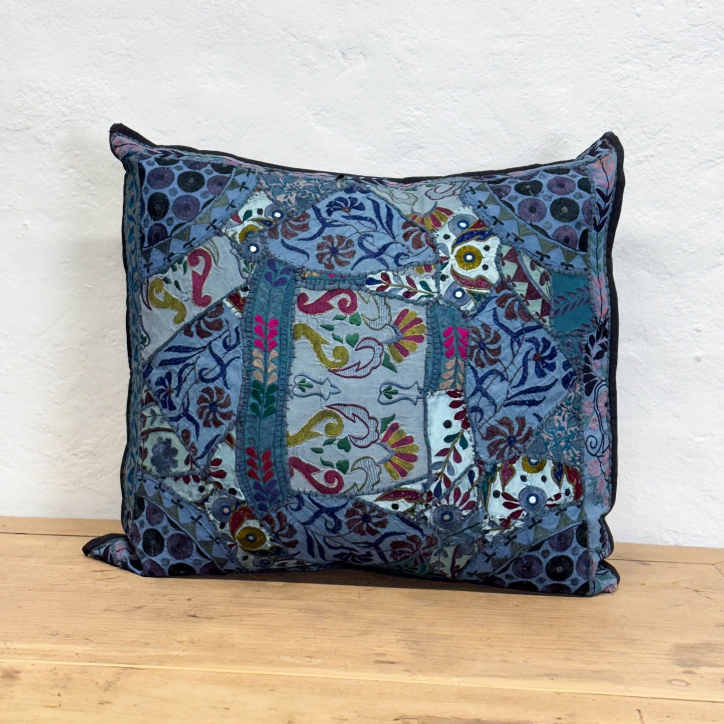 Blue Embroidered Cushion I