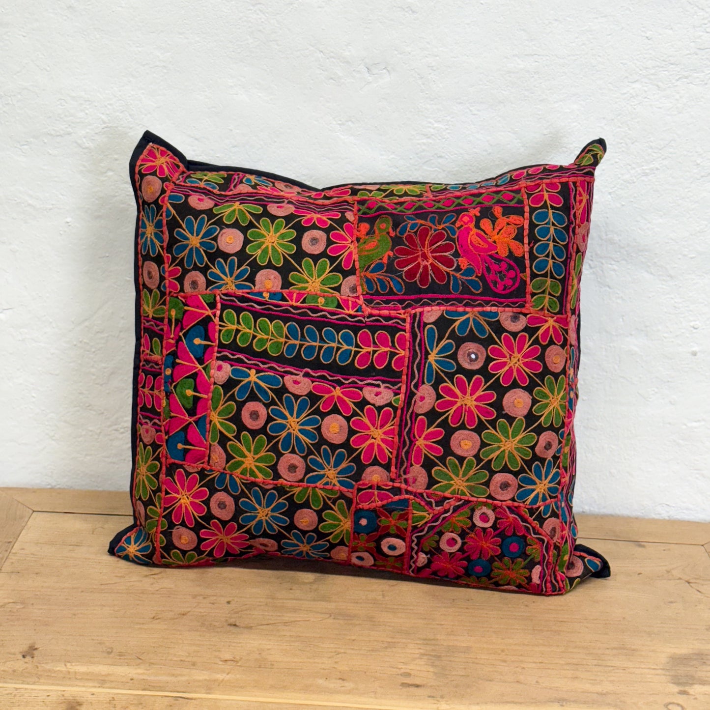 Floral Embroidered Cushion