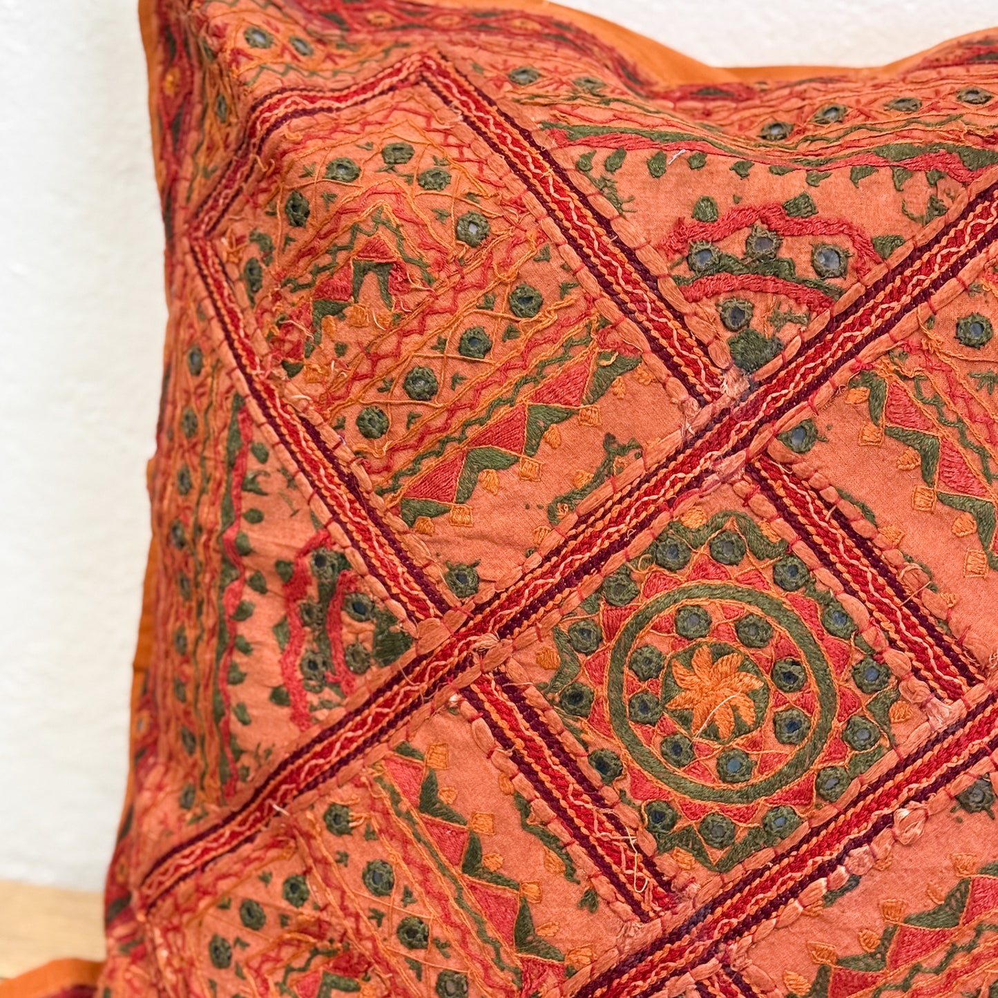 Rust Embroidered Cushion II