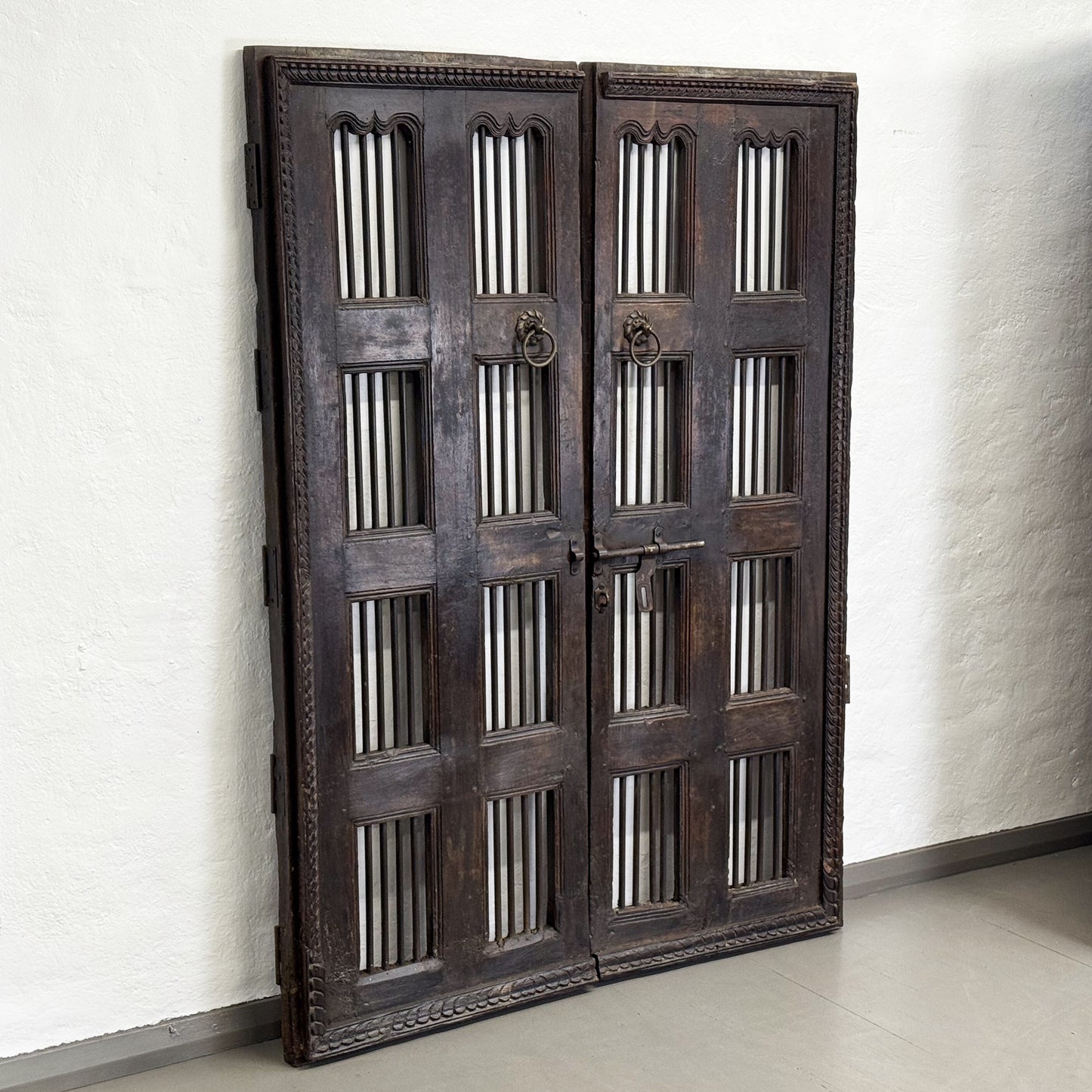 Teak & Iron Slatted Doors