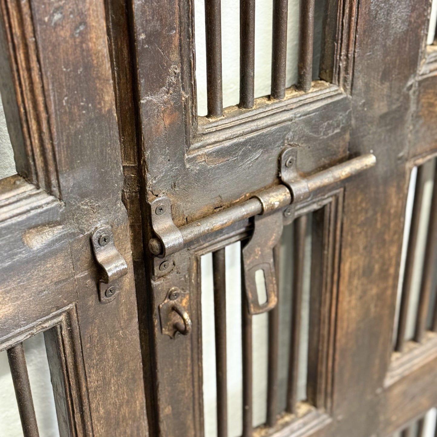 Teak & Iron Slatted Doors