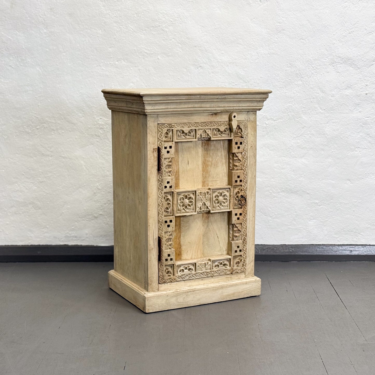 Carved Bedside Table Cabinet