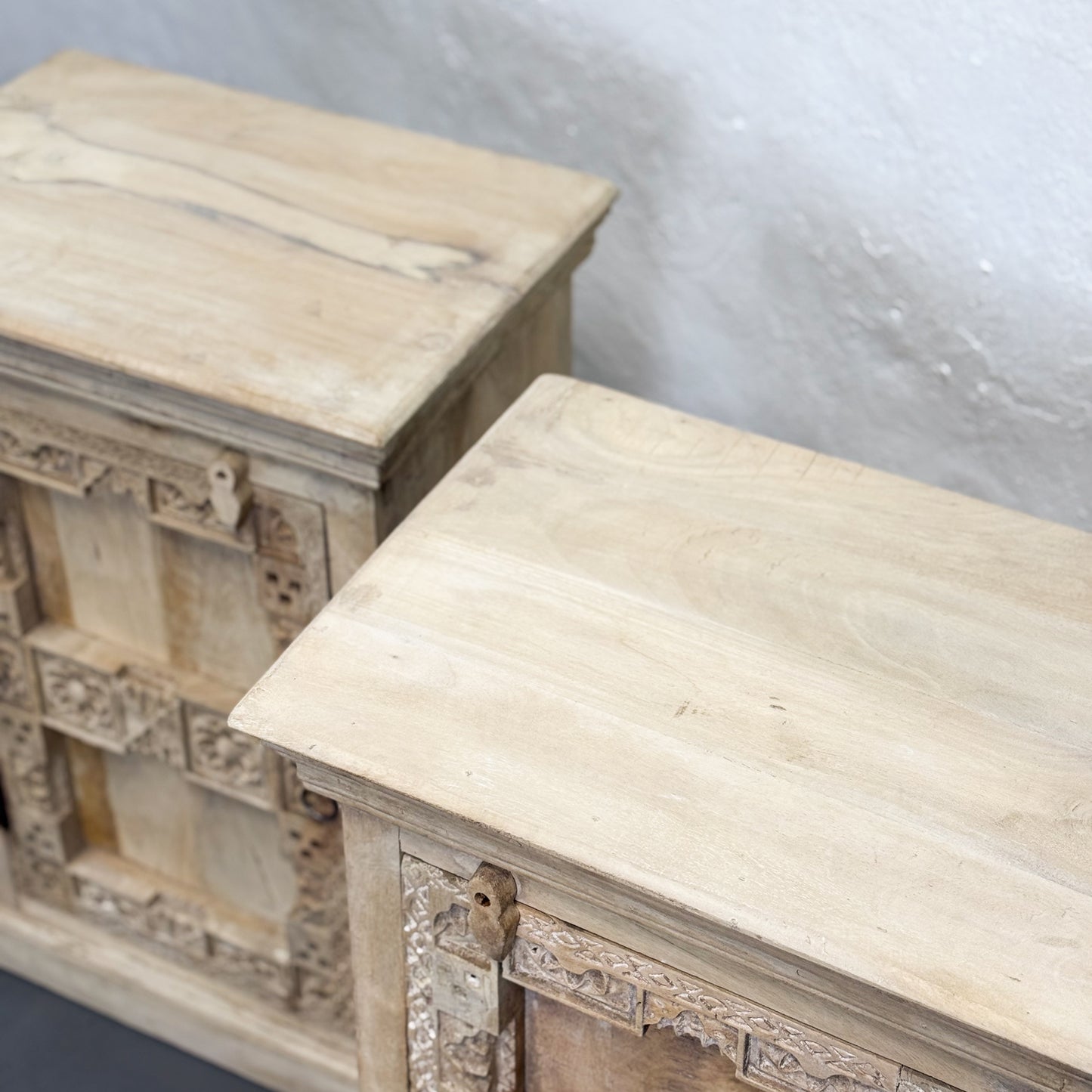 Carved Bedside Table Cabinet
