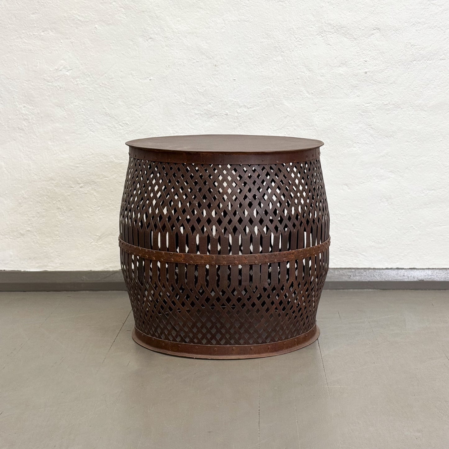 Iron Drum Side Table