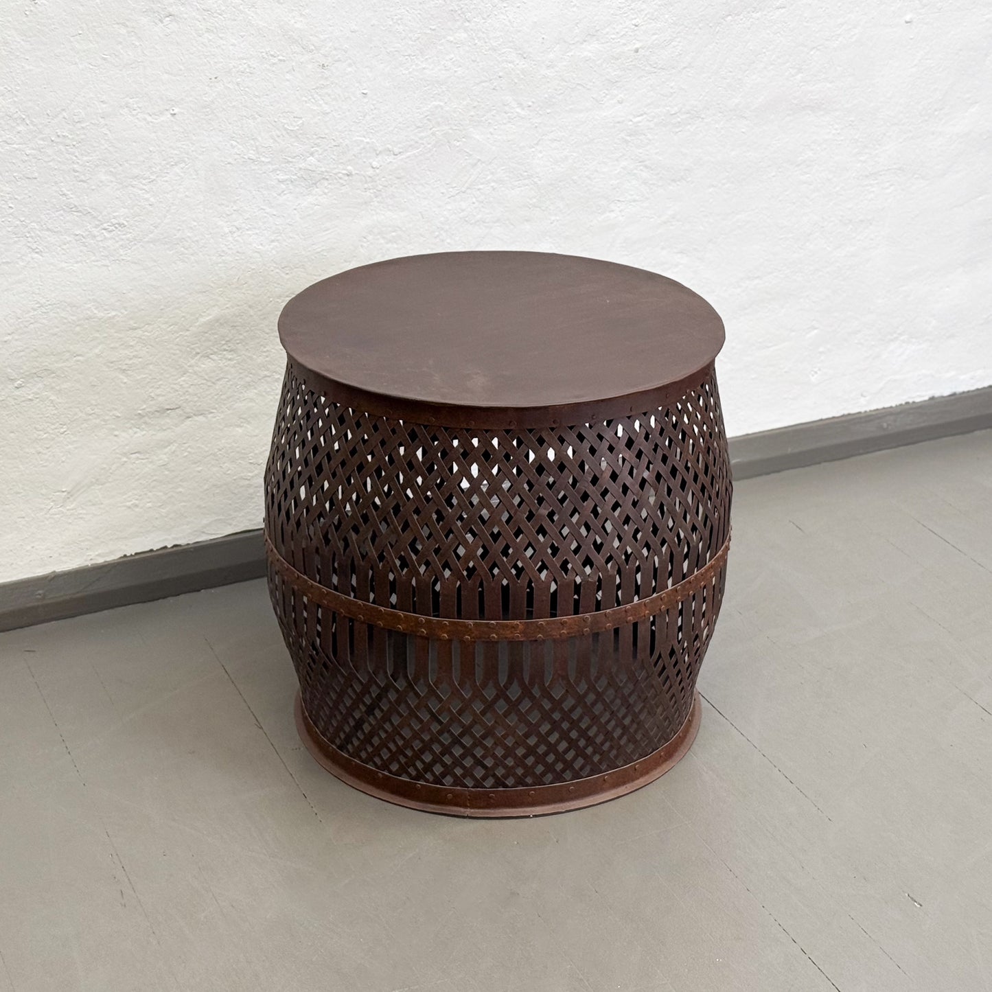 Iron Drum Side Table