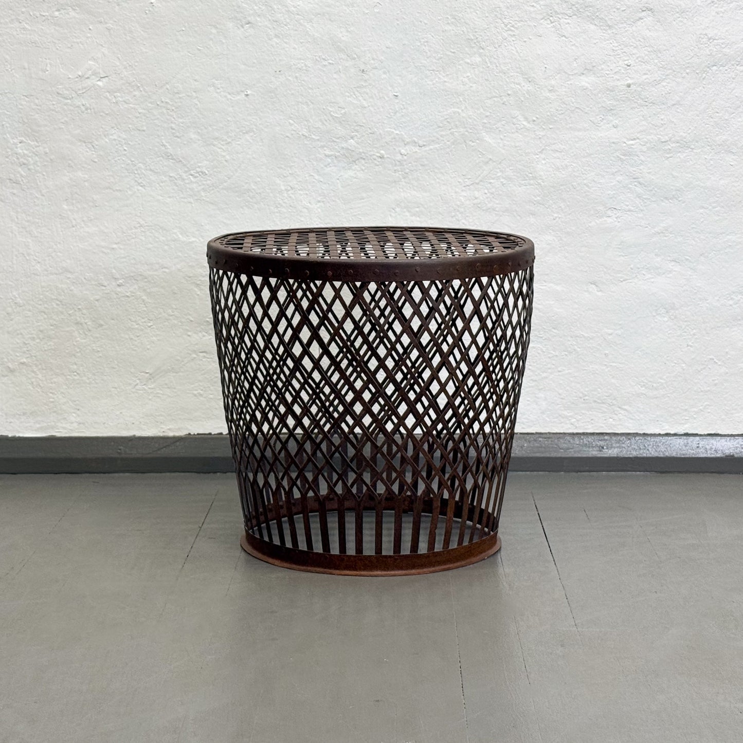 Iron Tapered Drum Side Table