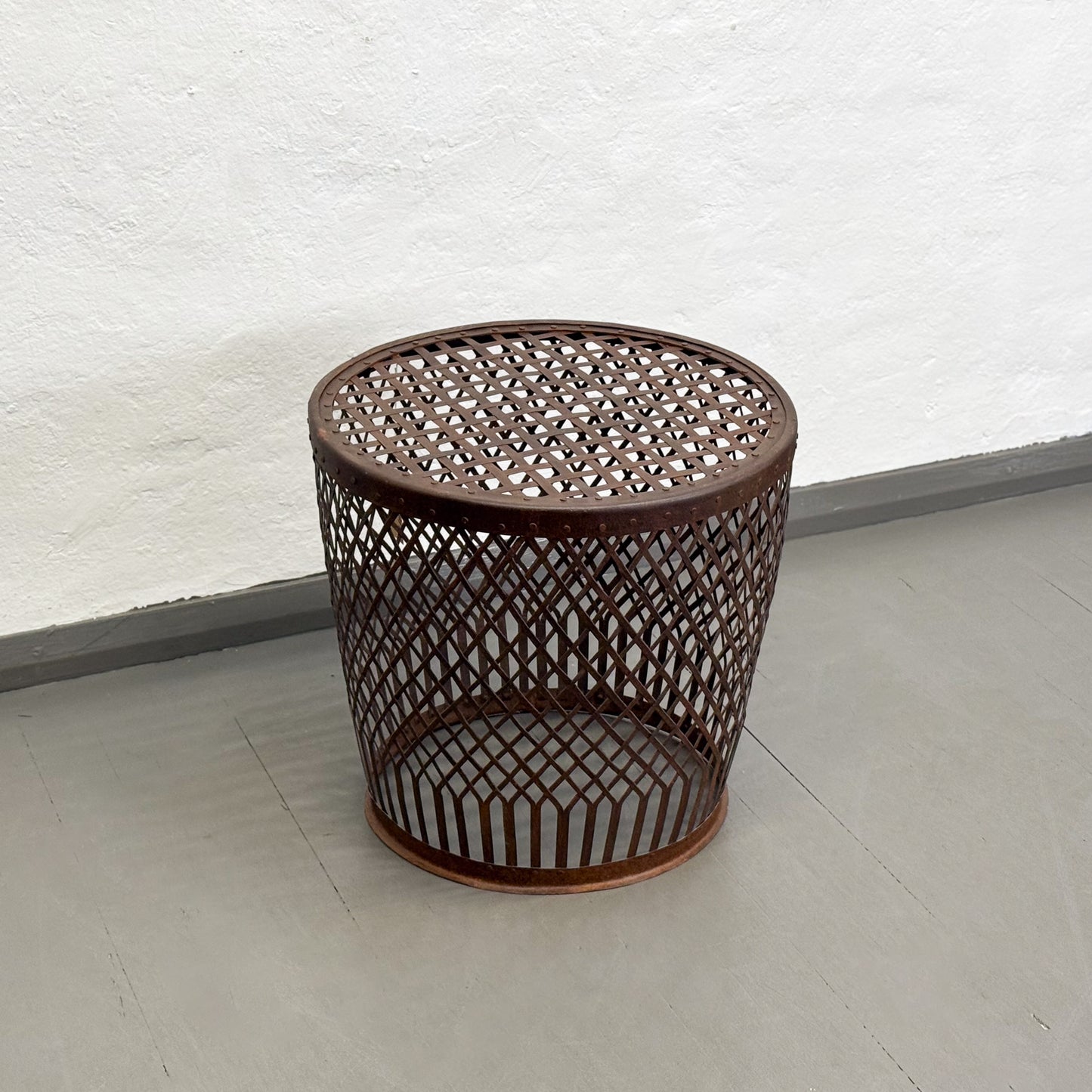 Iron Tapered Drum Side Table
