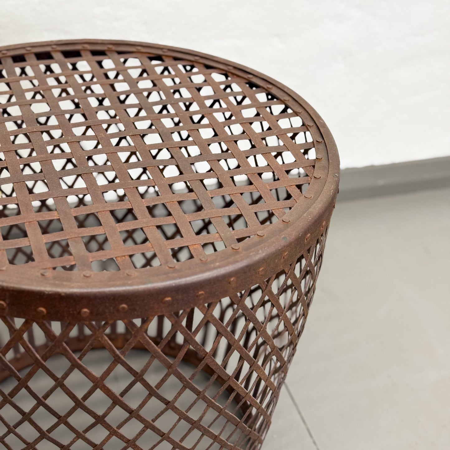 Iron Tapered Drum Side Table
