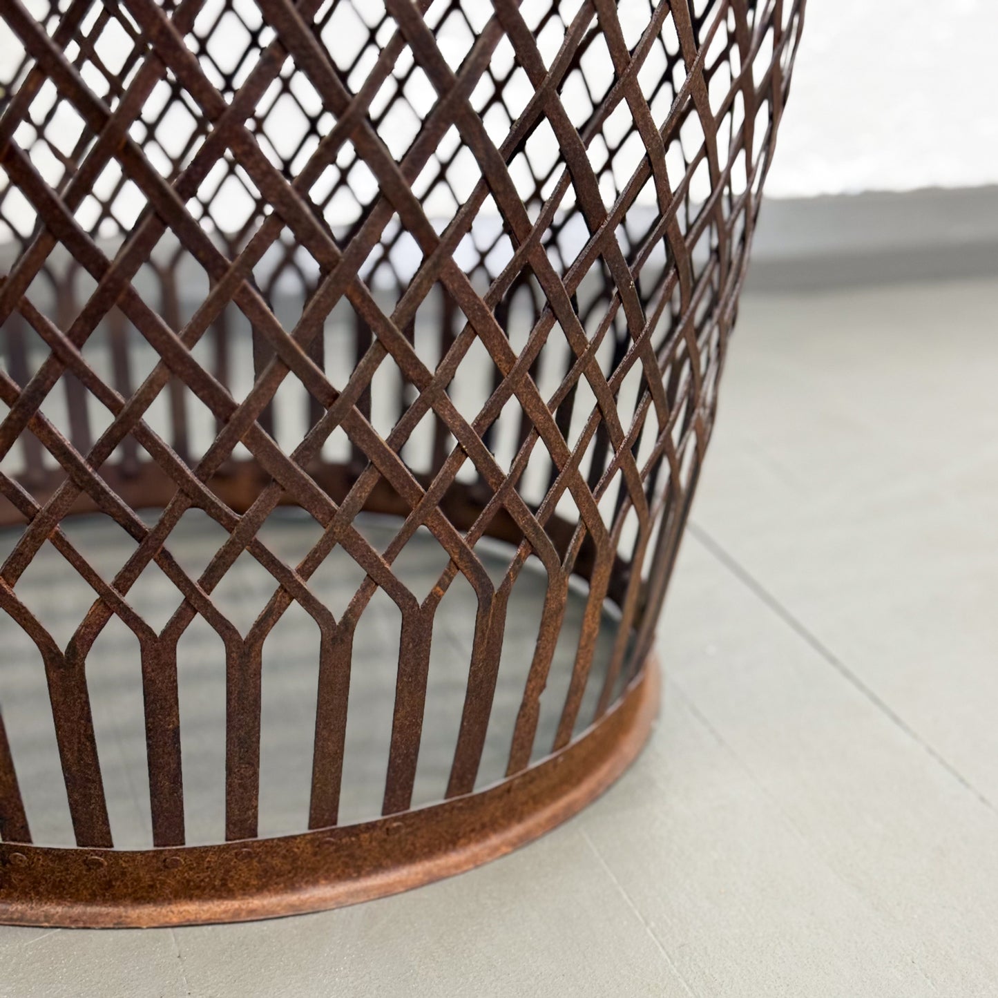 Iron Tapered Drum Side Table
