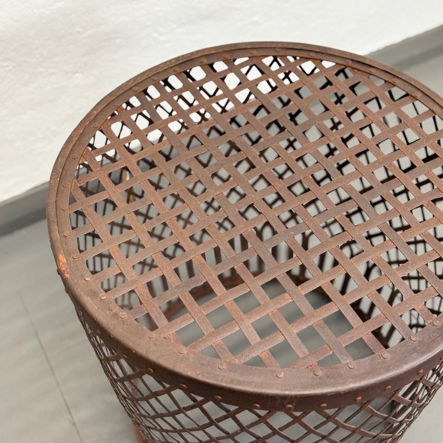 Iron Tapered Drum Side Table