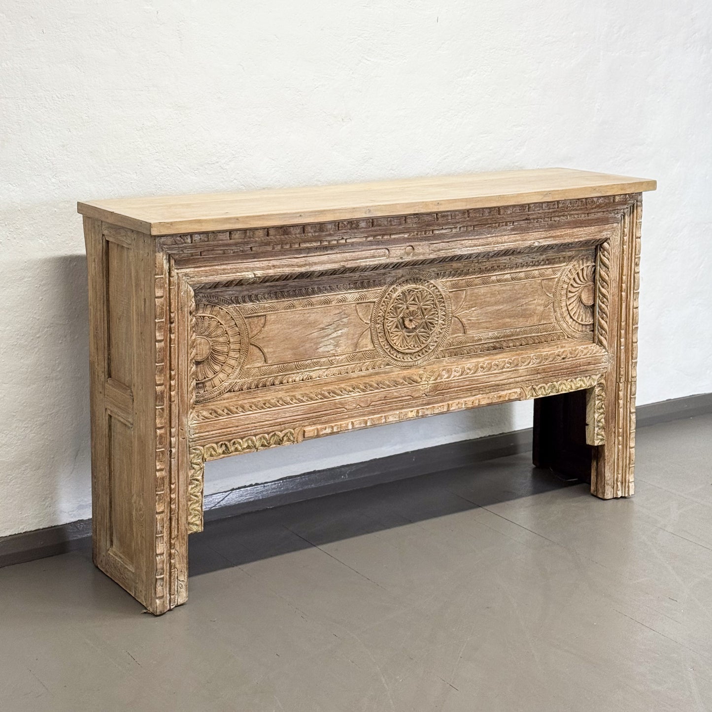 Carved Console Table Chest