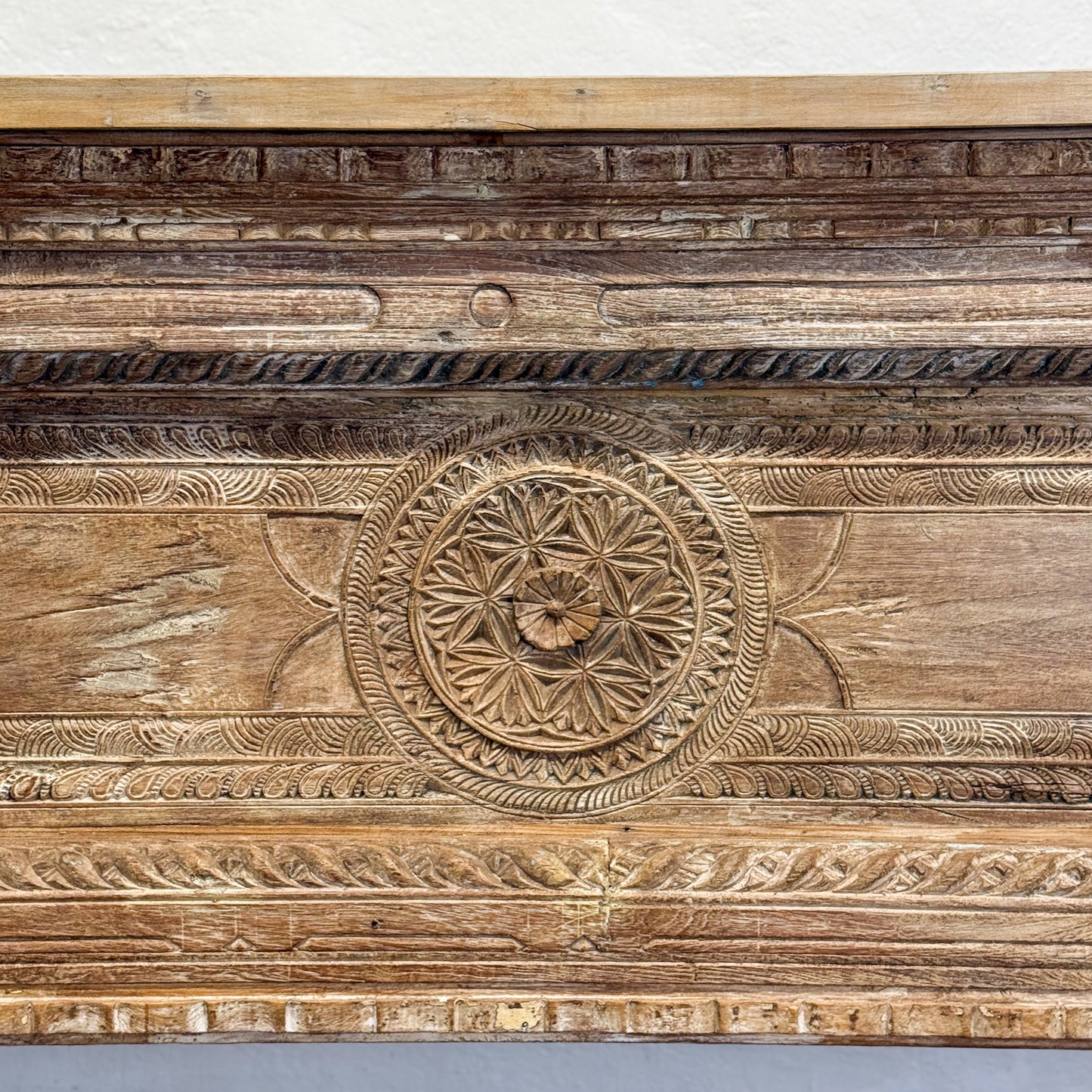 Carved Console Table Chest