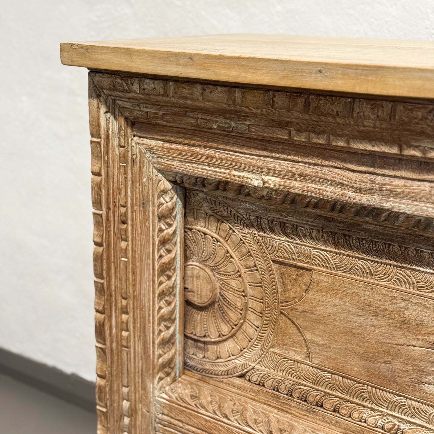 Carved Console Table Chest