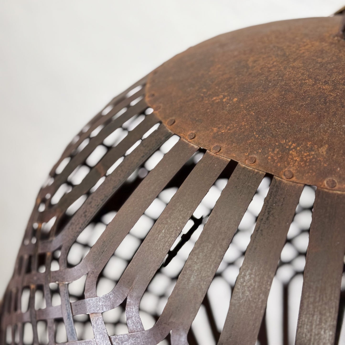 Round Banded Iron Pendant Light