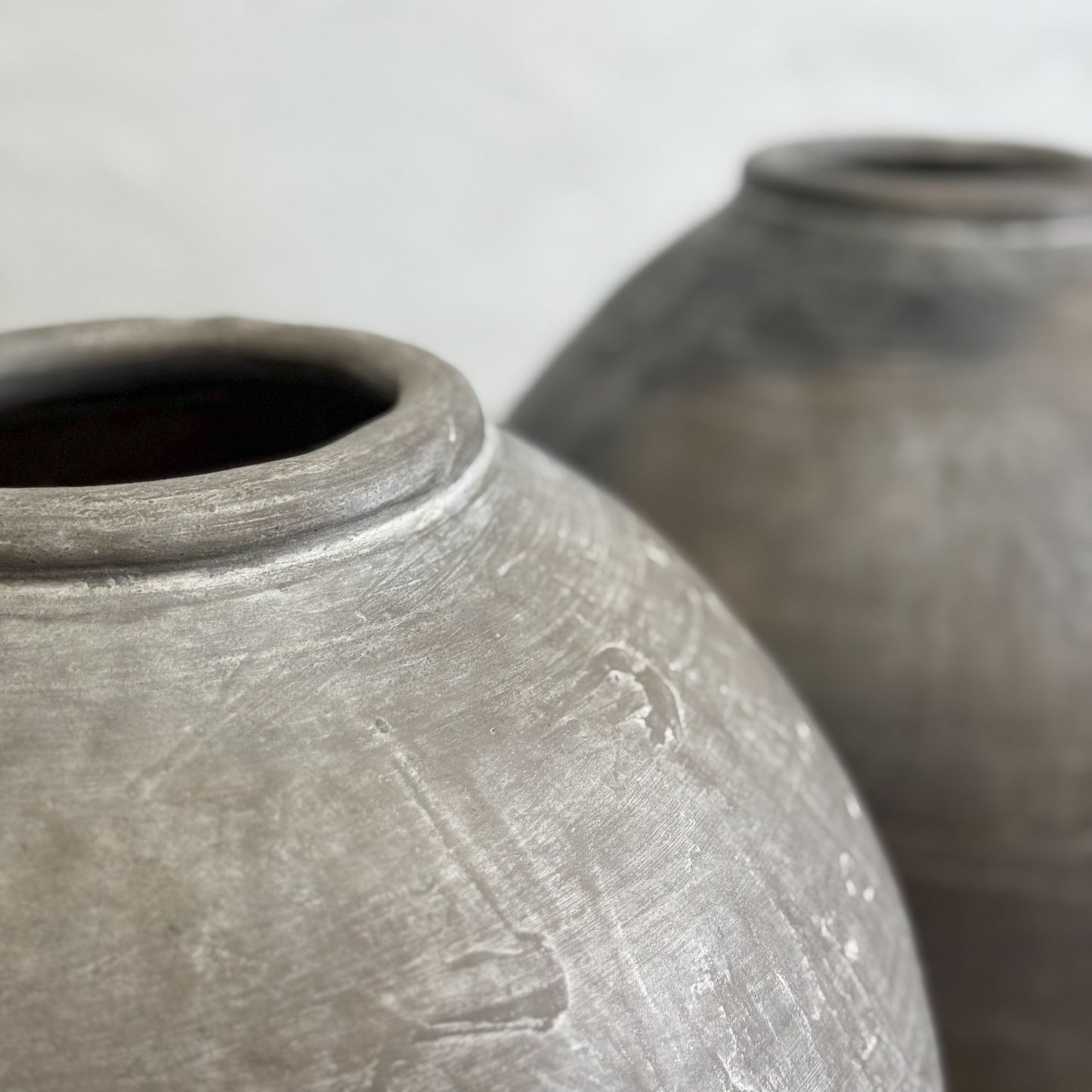 Large Egg Form Earthenware Vase