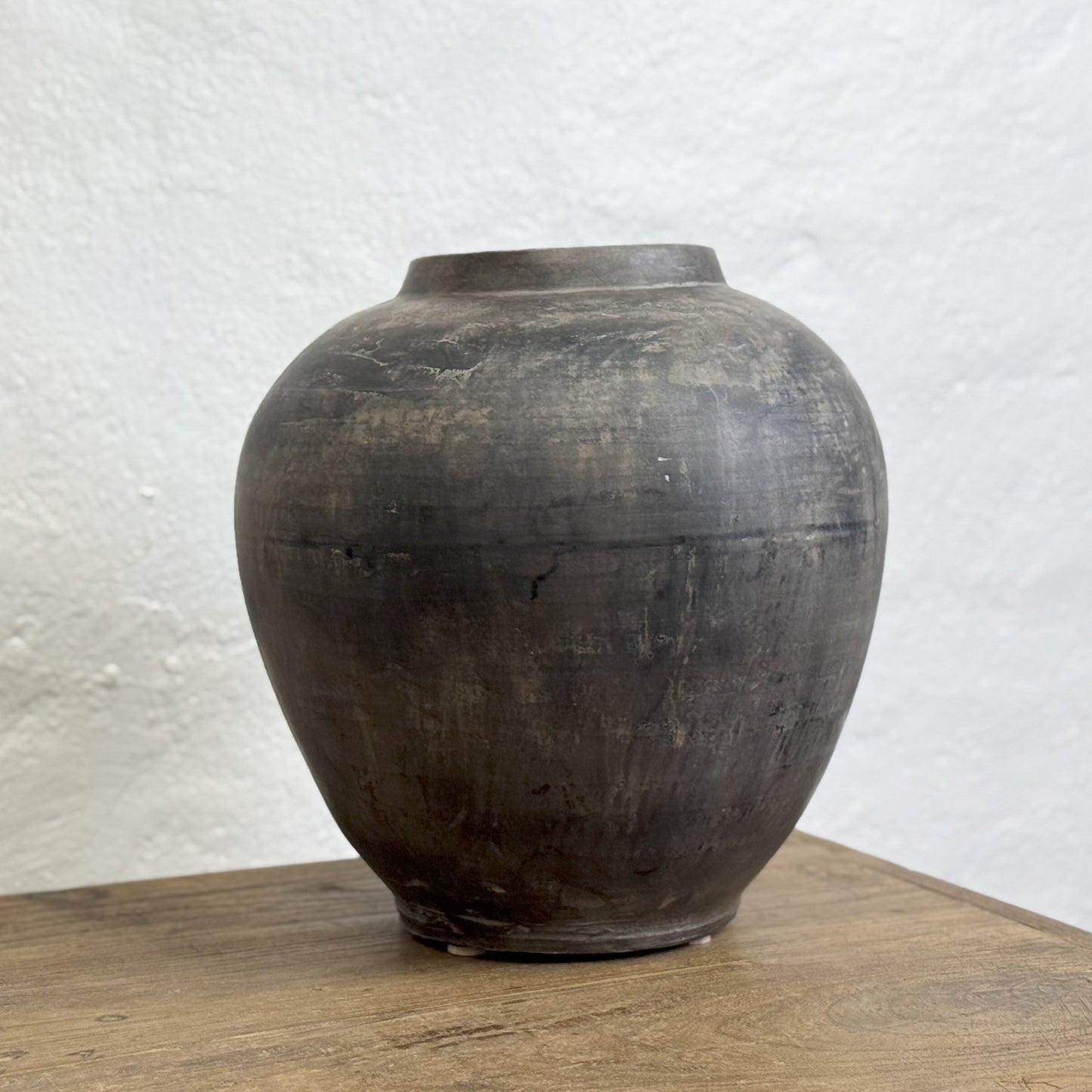 POR10001-China-Chinese-Earthenware-Ceramic-Grey-Rustic-Large-Tapered-Base-Vase-Pot.1