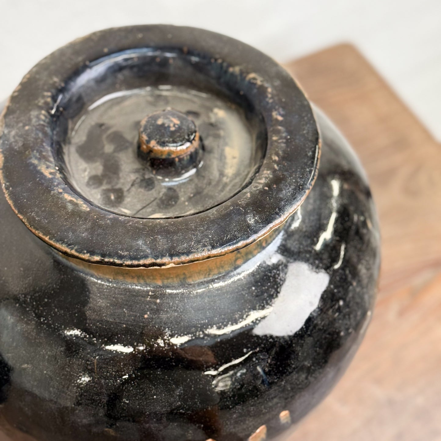 Shanxi Style Glazed Lidded Food Pot