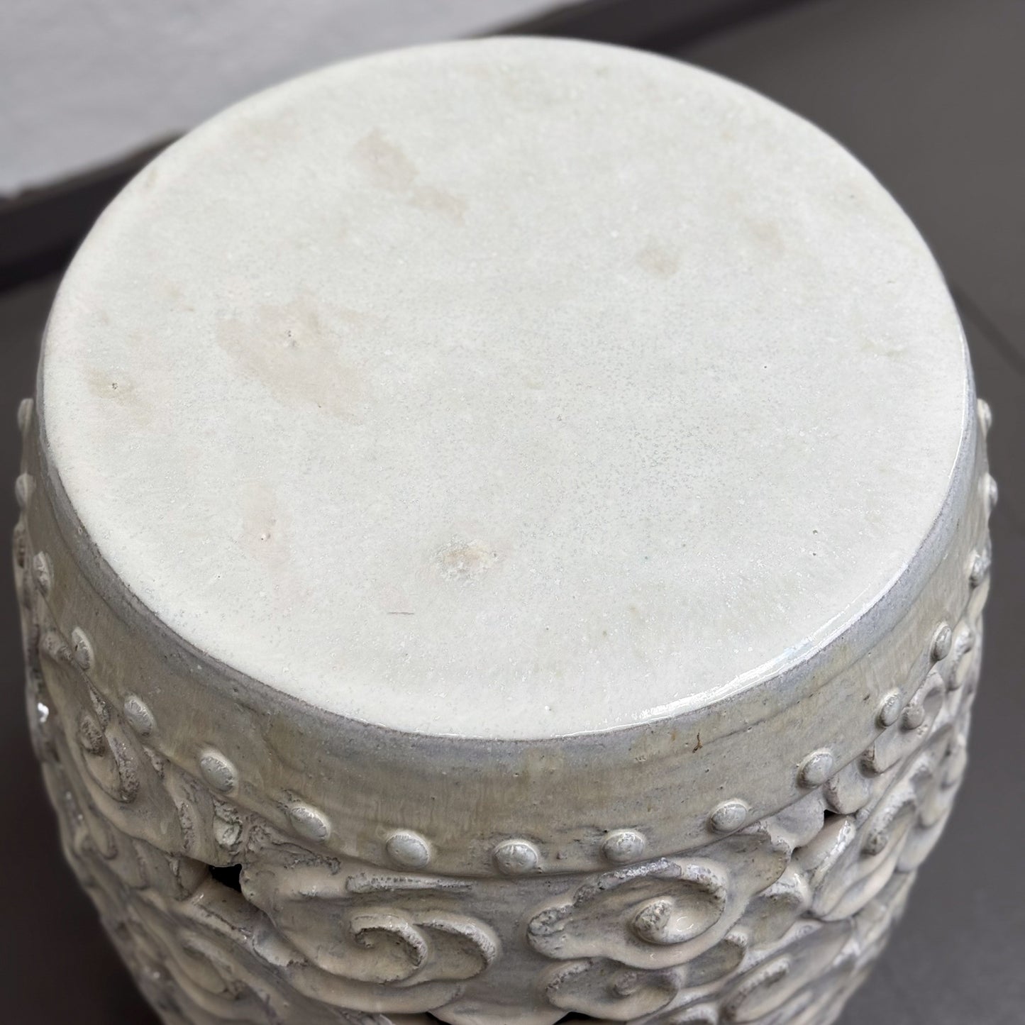 White Drum Porcelain Cloud Stool