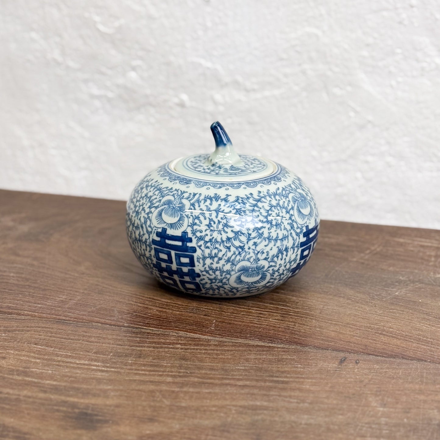 Double Happiness Porcelain Pumpkin Jar II