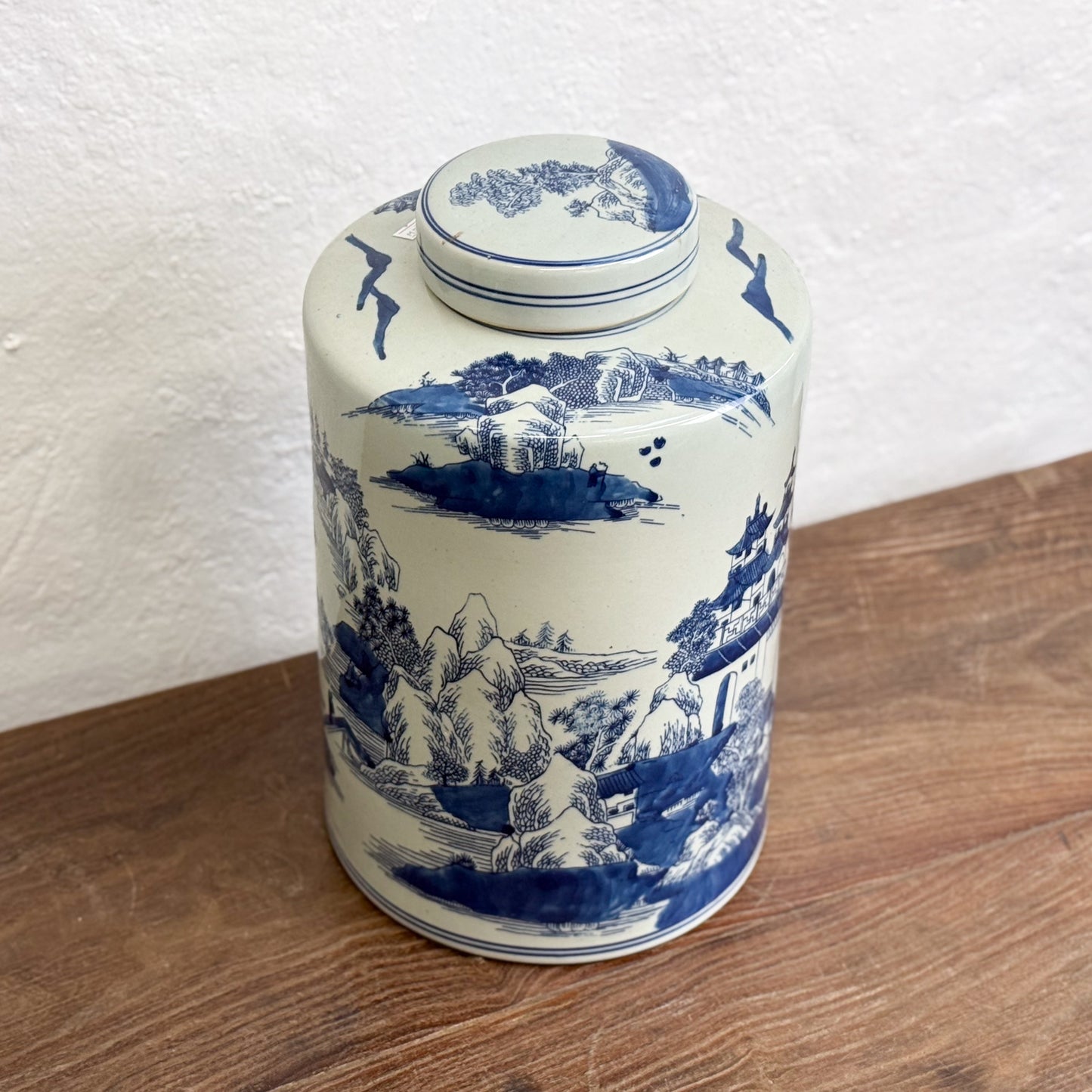 Village Scene Porcelain Jar