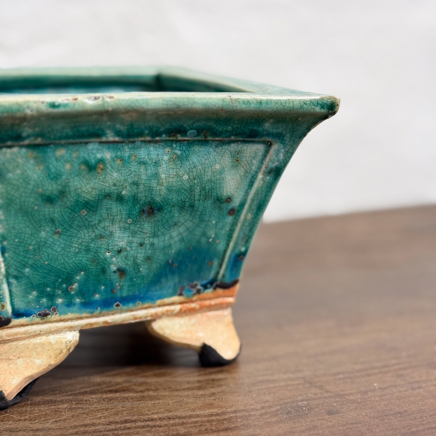 Square Glazed Bonsai Planter