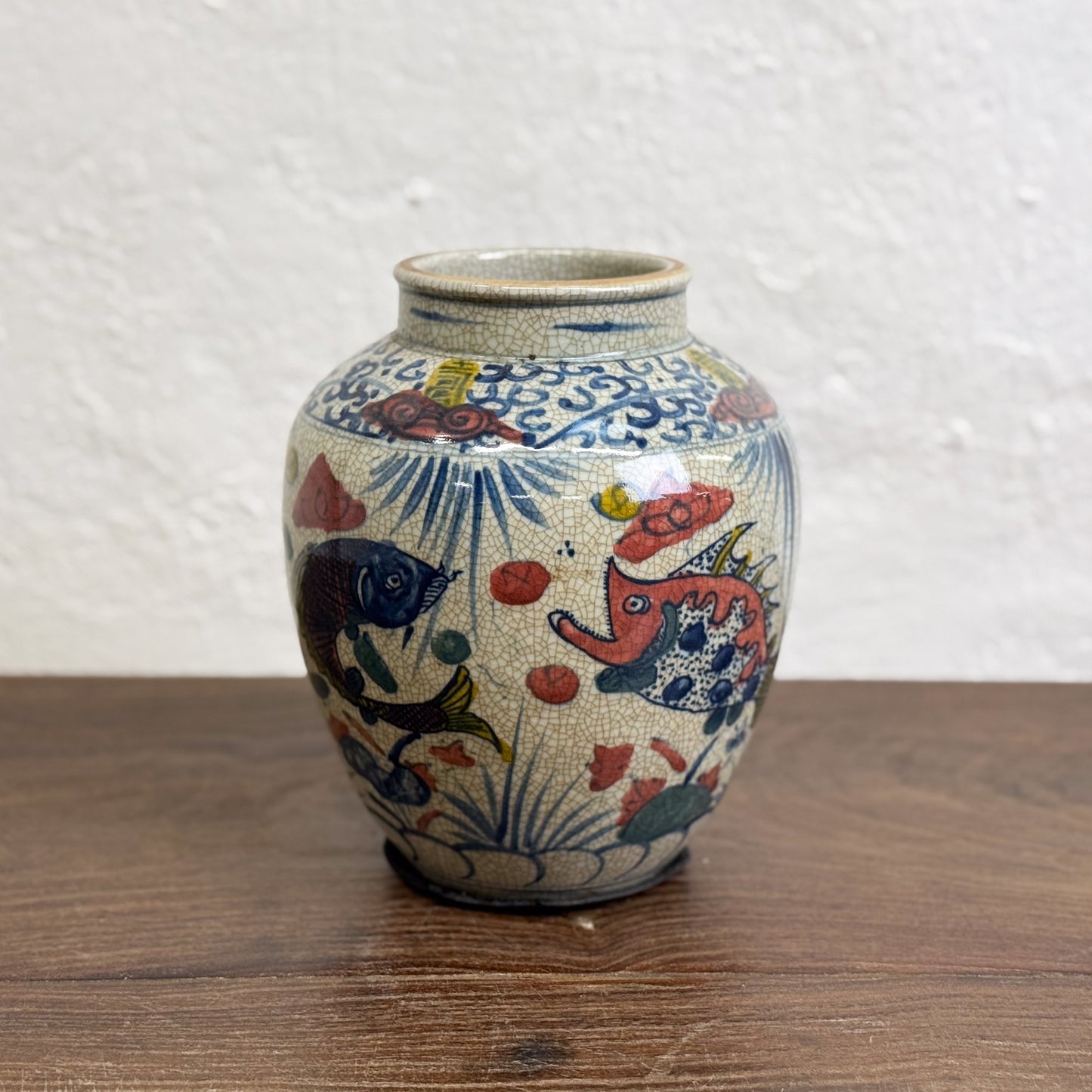 Multi Fish Porcelain Vase