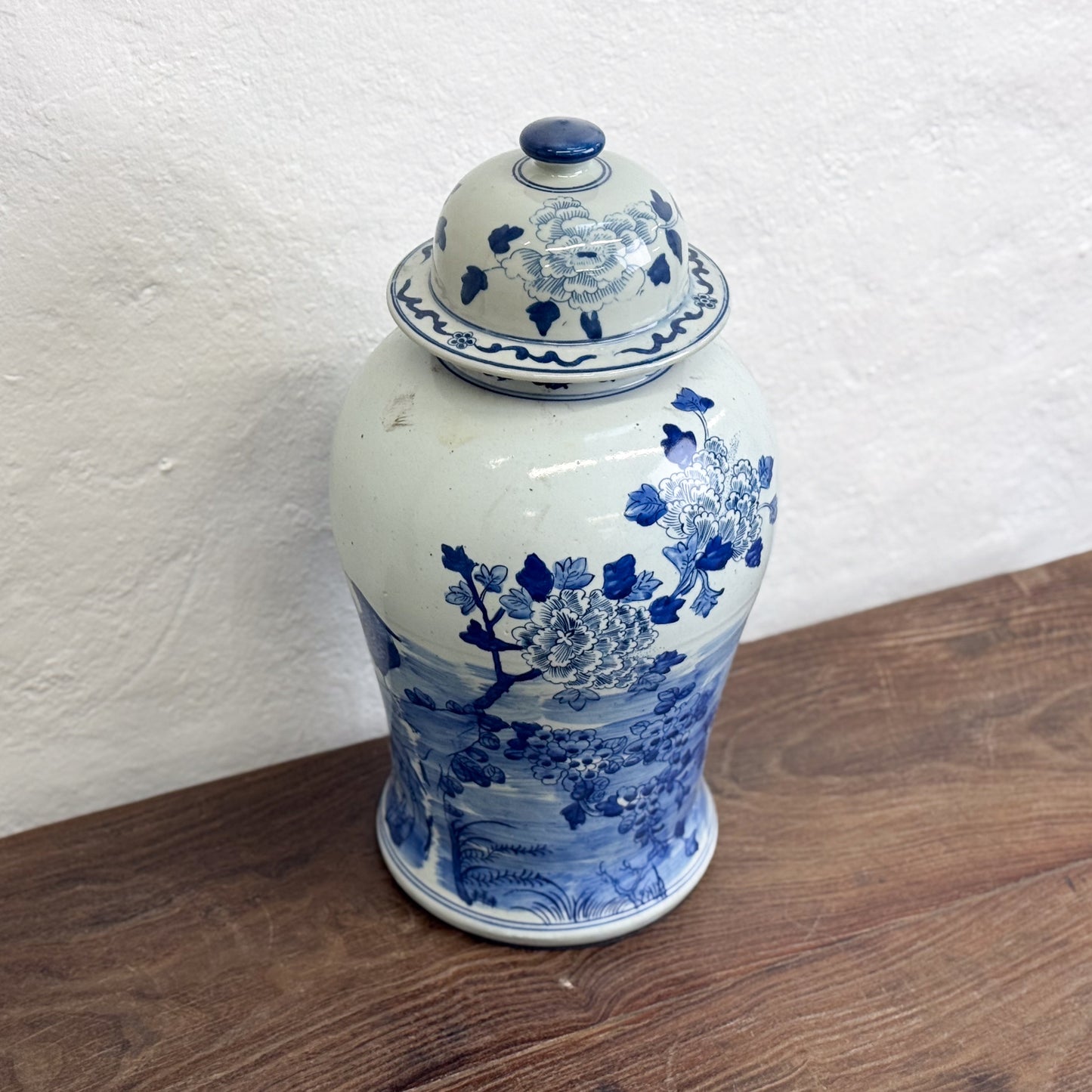 Peony Porcelain Temple Jar