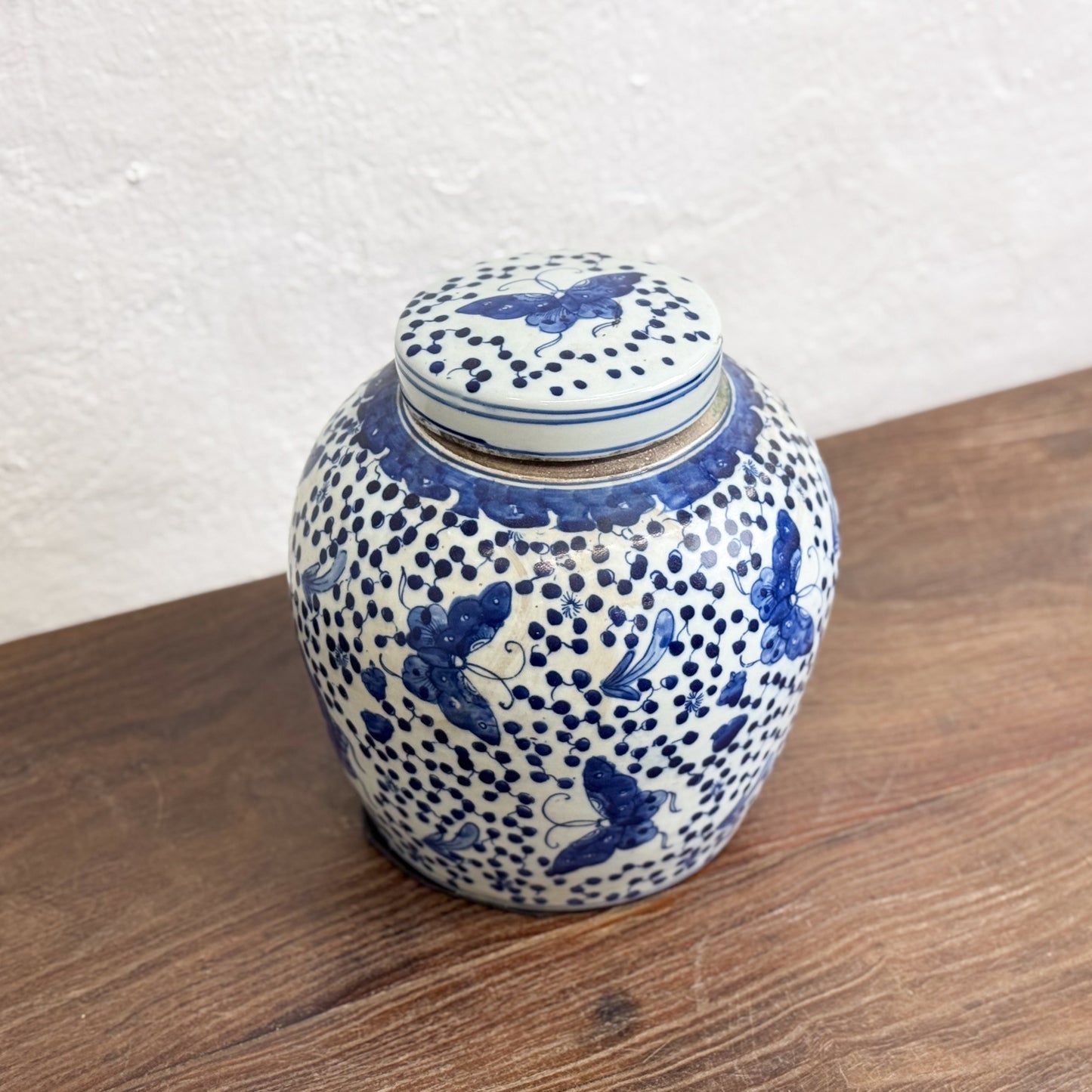 Butterfly & Blossom Porcelain Ginger Jar