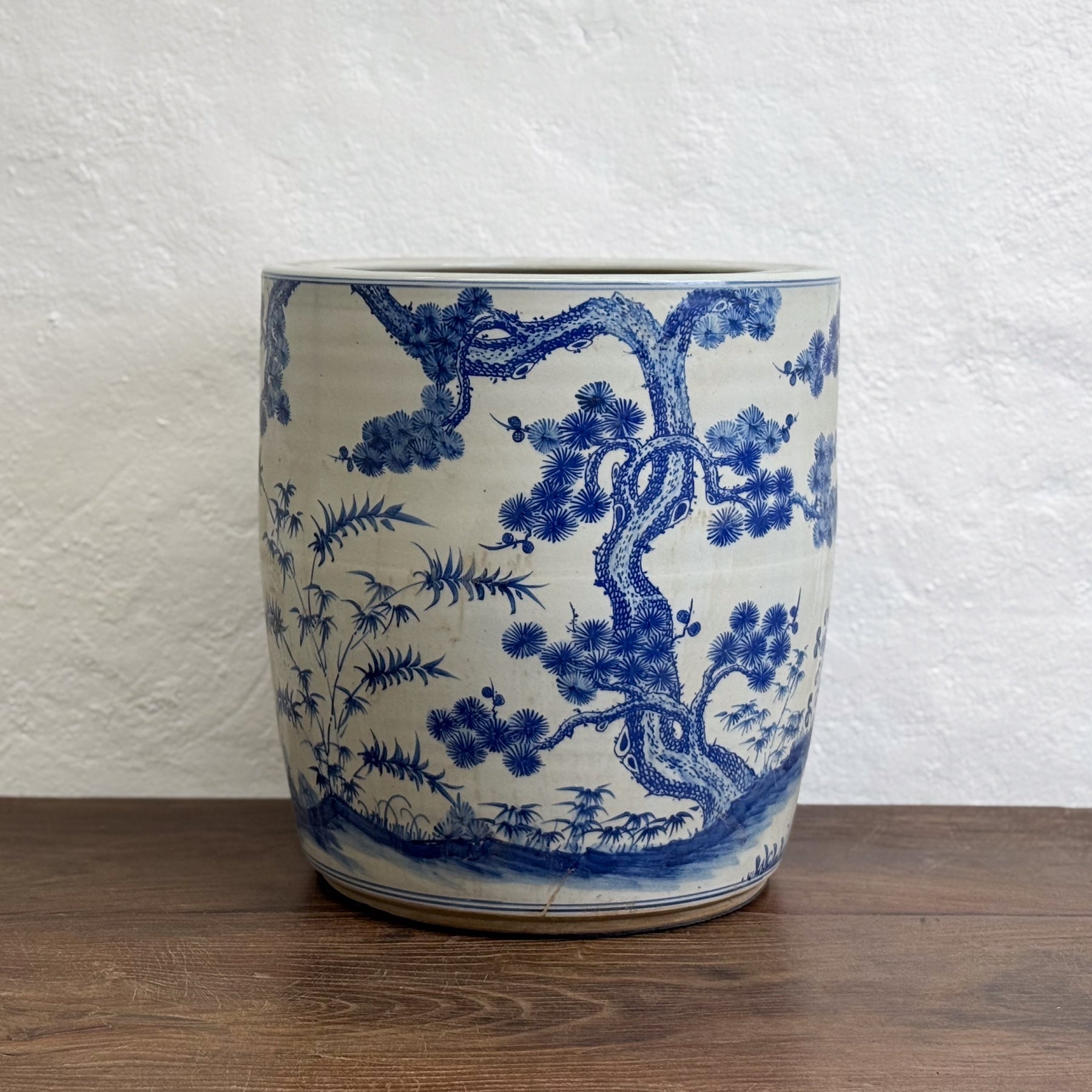 Three Friends of Winter Porcelain Planter