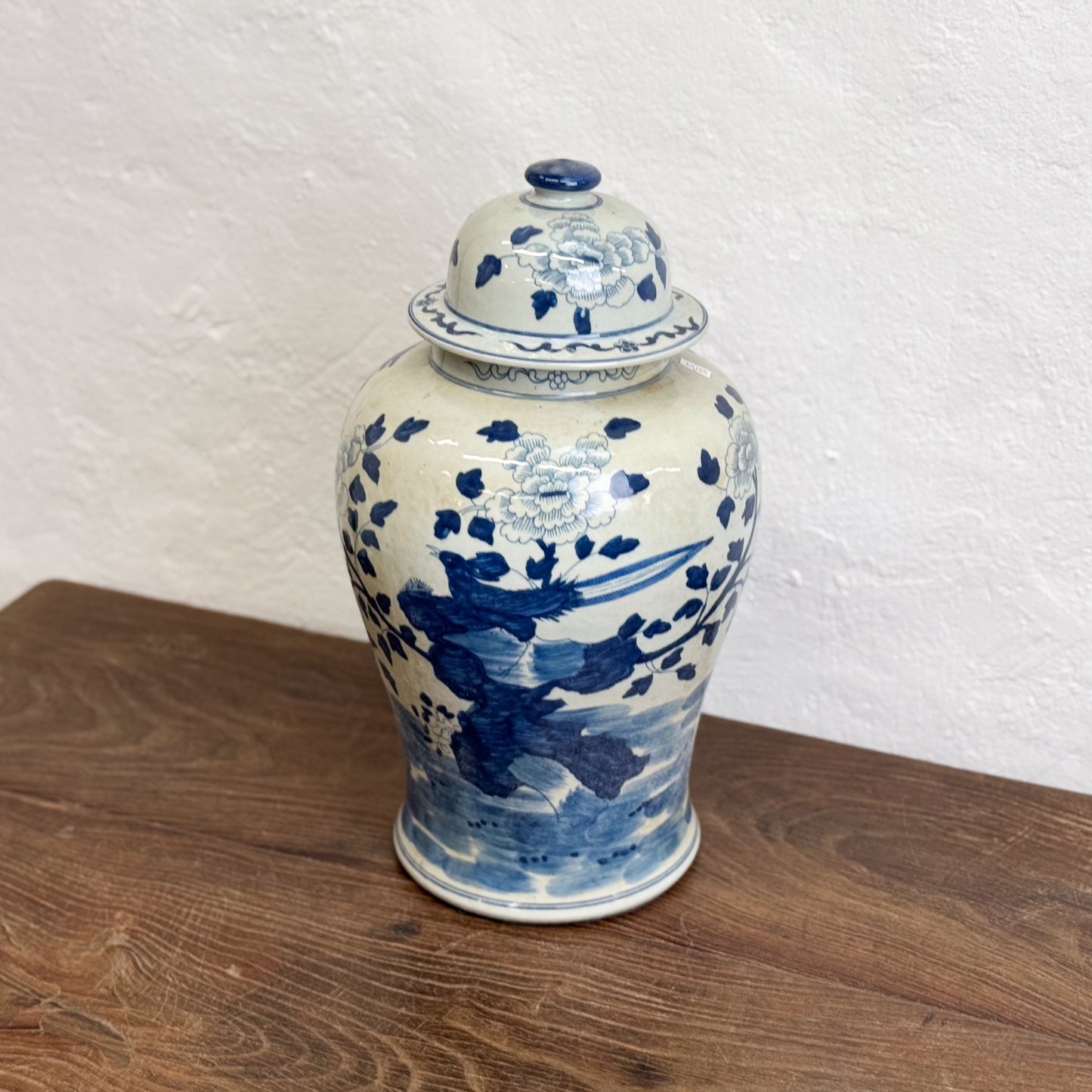Peony & Bird Porcelain Temple Jar