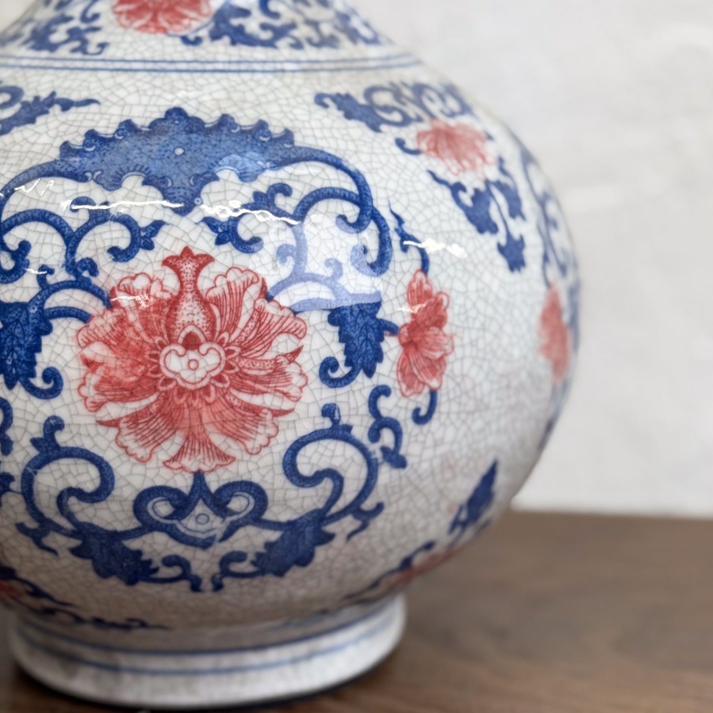 Two-Tone Floral Porcelain Vase