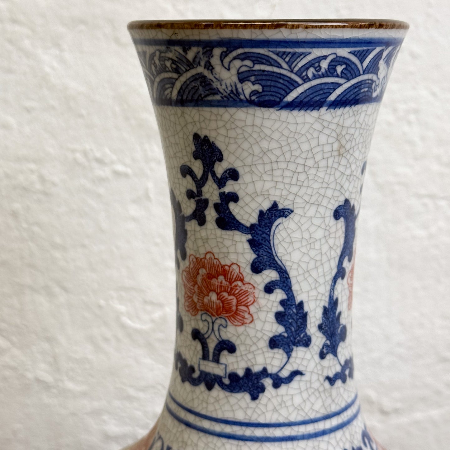 Two-Tone Floral Porcelain Vase