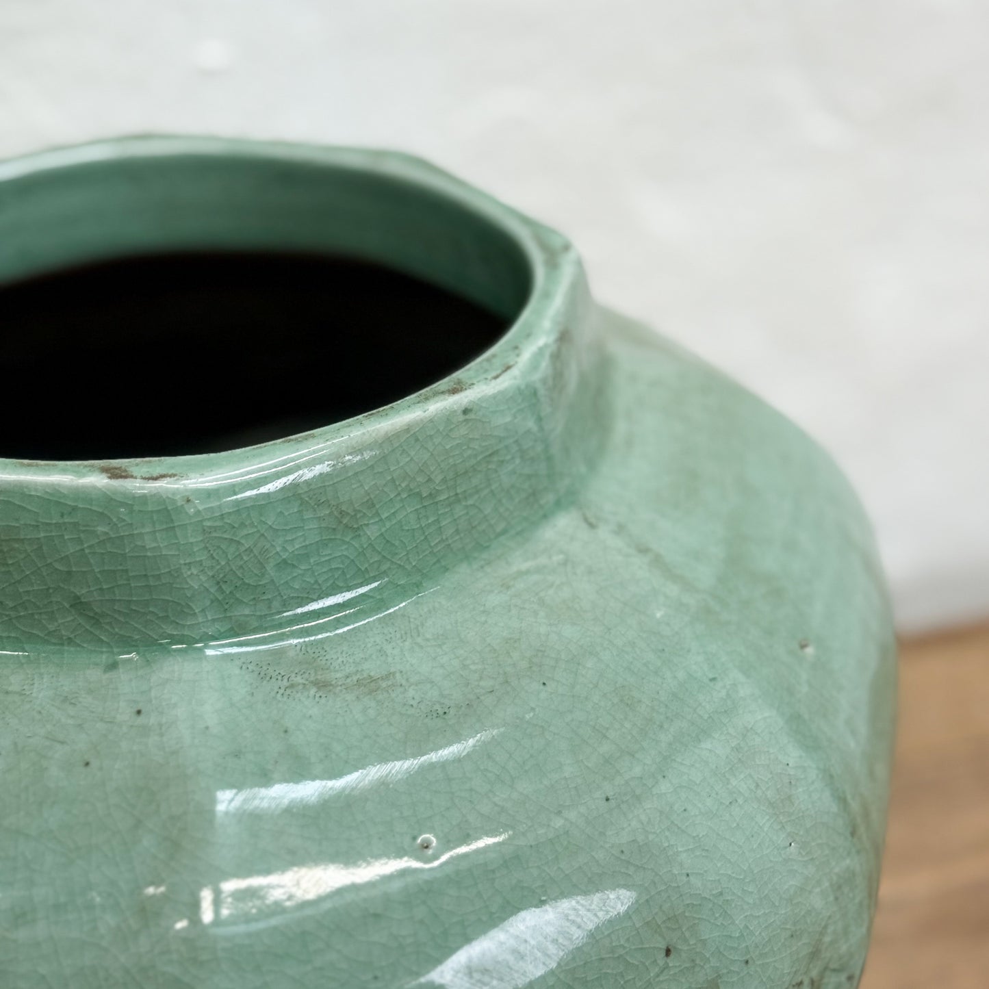 Octagonal Celadon Vase